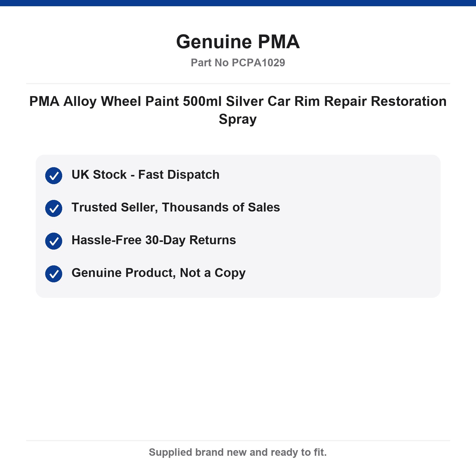 PMA Alloy Wheel Paint Silver 500ml Wheel Rim Repair Spray - Image 4