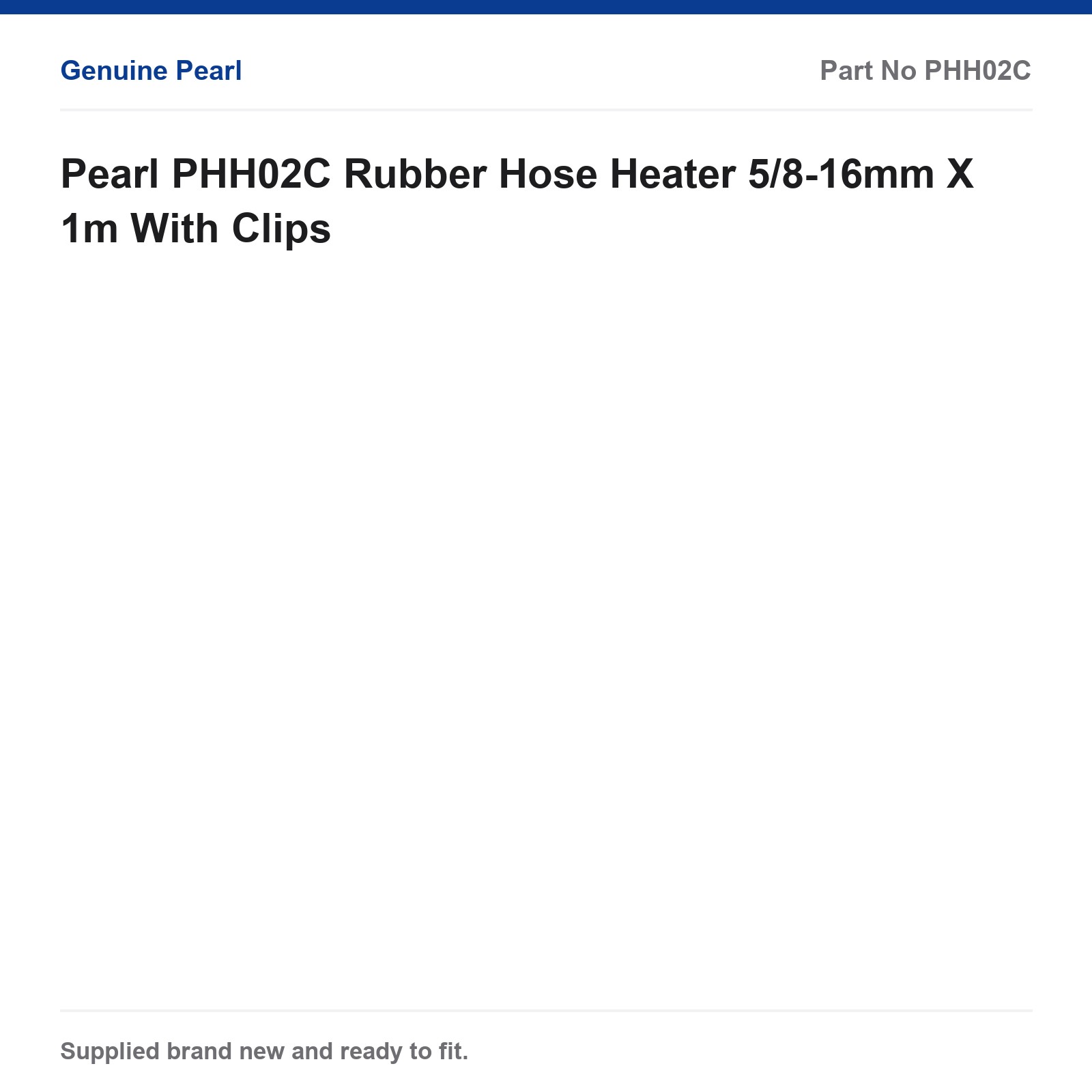 Pearl PHH02C Rubber Hose Heater 5/8-16mm X 1m With Clips - Image 2