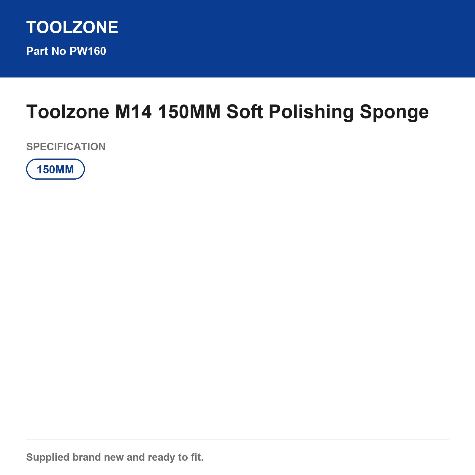 Toolzone M14 150MM Soft Polishing Sponge Applicator Pad - Image 5