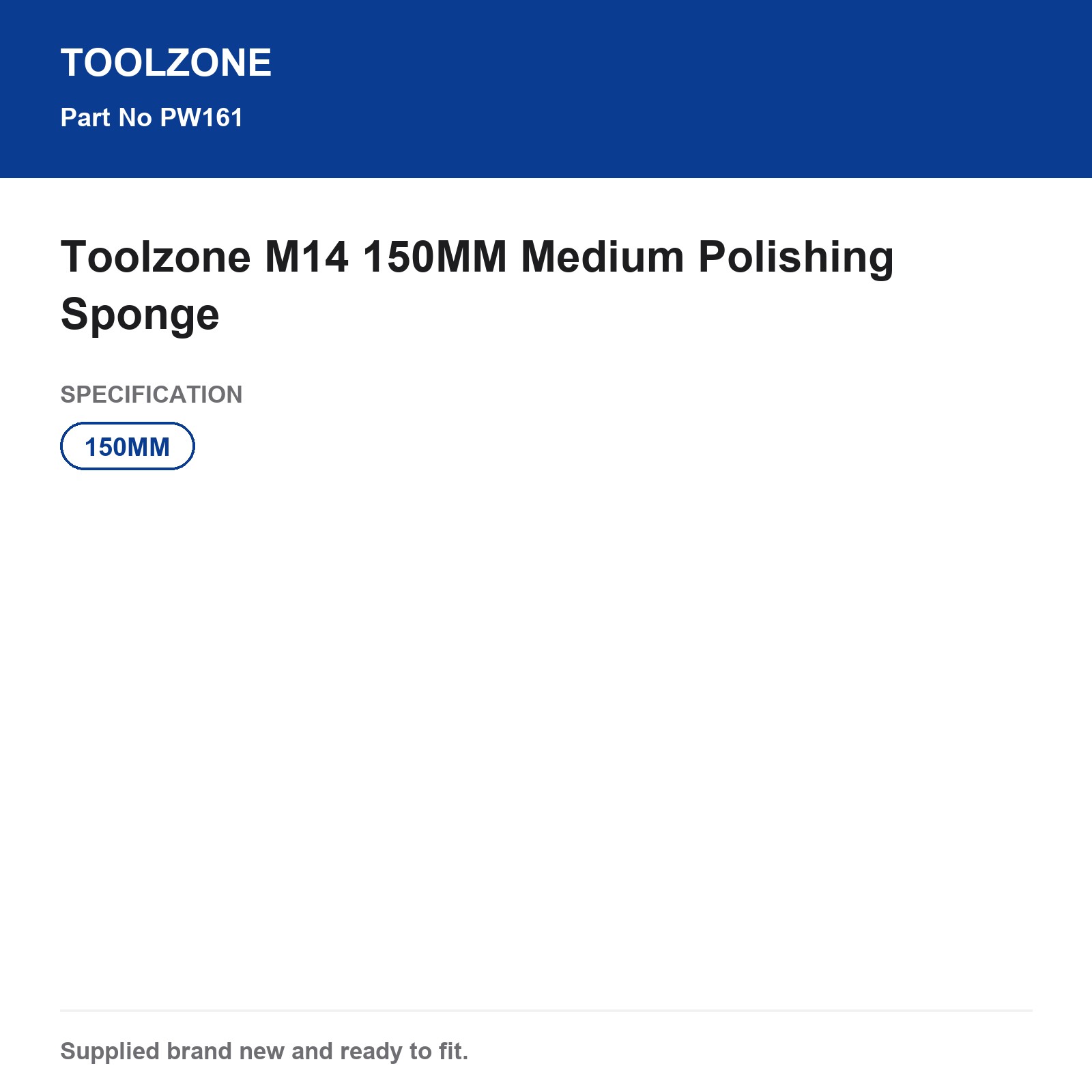 Toolzone M14 150MM Medium Polishing Sponge Applicator Pad PW161 - Image 5