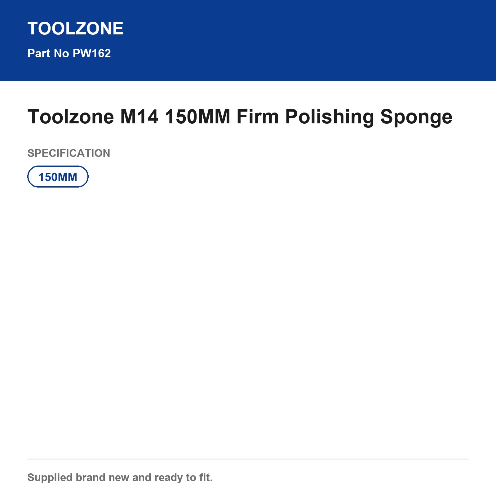 Toolzone M14 150MM Firm Polishing Sponge Applicator Pad PW162 - Image 5