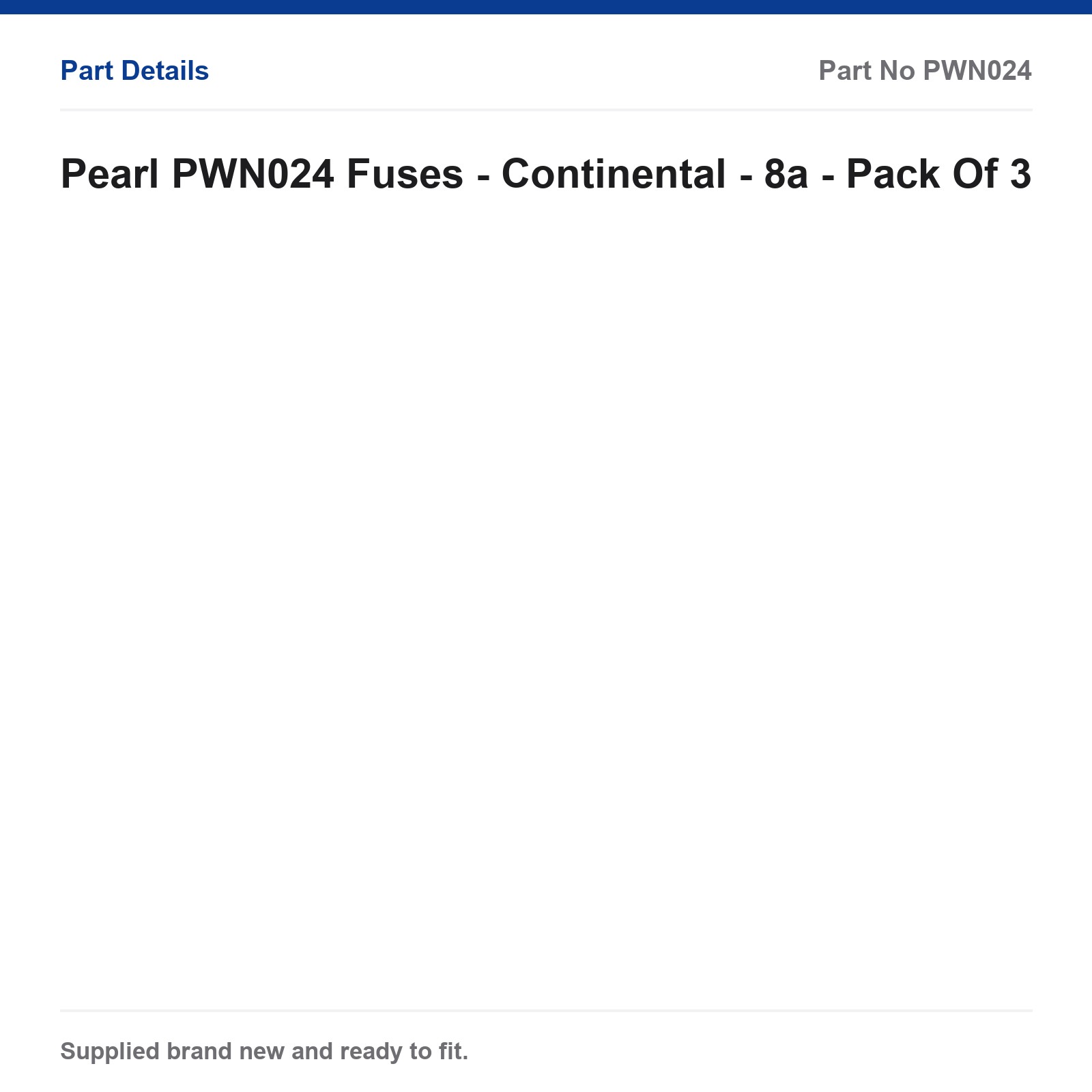 Pearl Car Fuses PWN024 Continental 8A Pack of 3 - Image 3