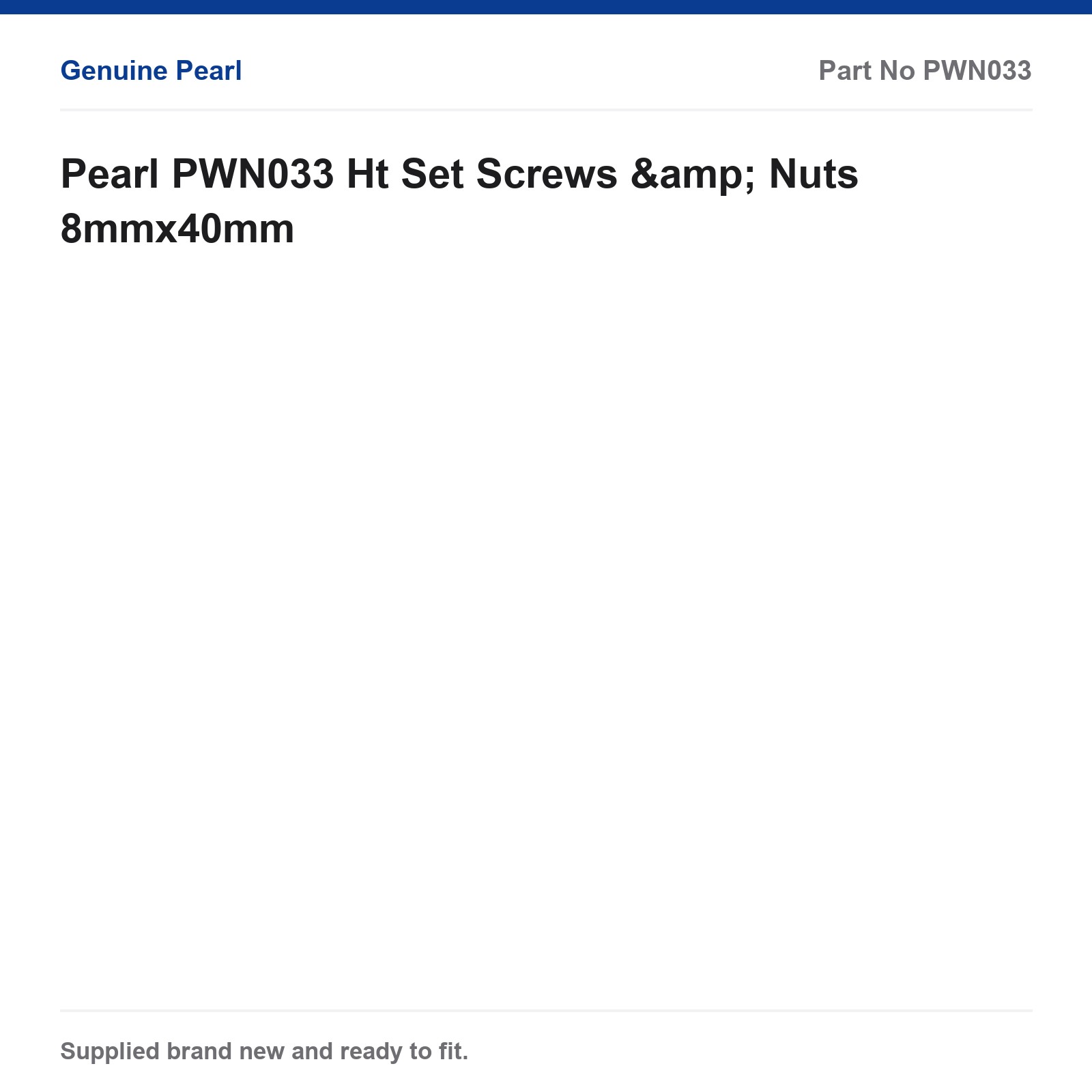 Pearl PWN033 Set Screws & Nuts 8mmx40mm Hardware Assortment - Image 2