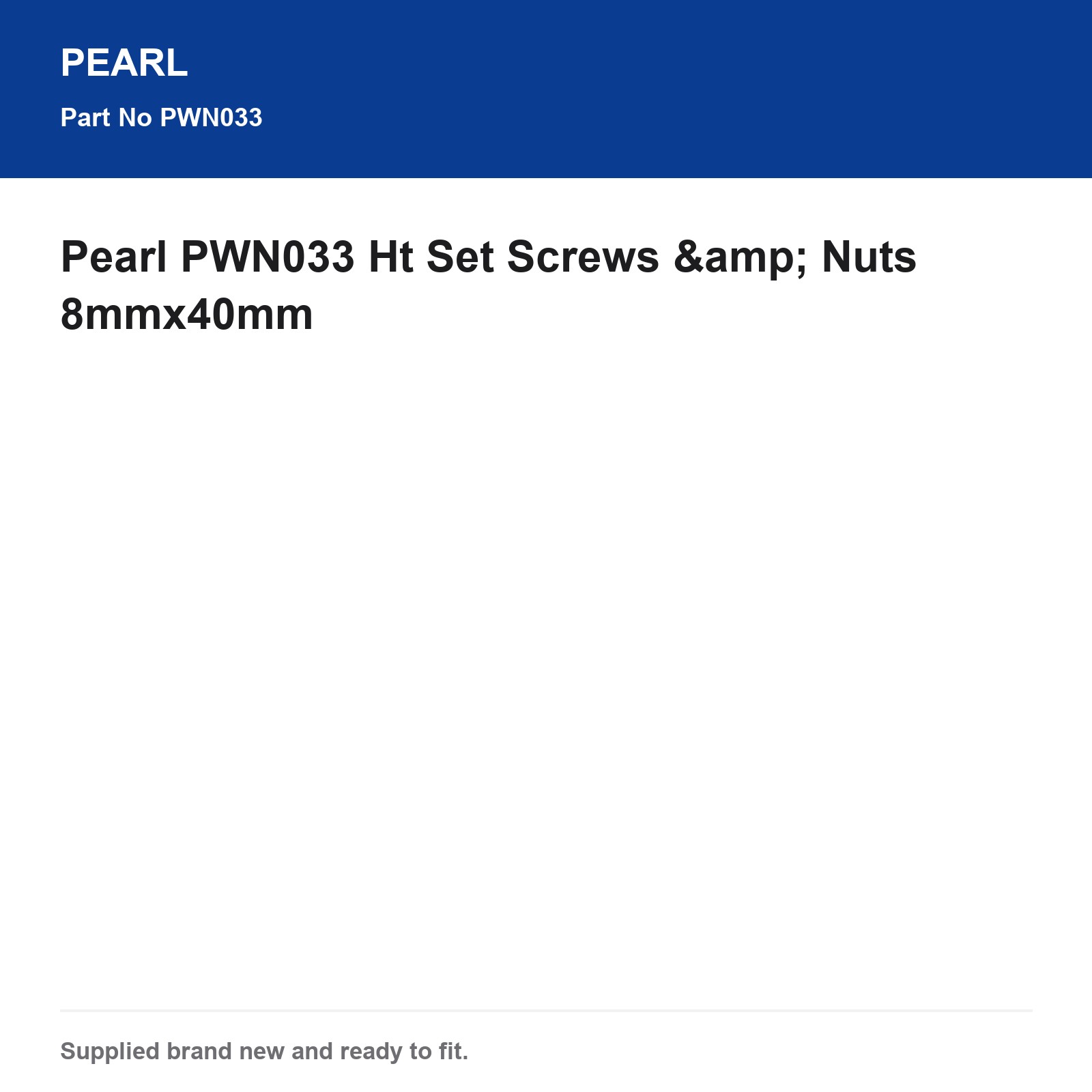 Pearl PWN033 Set Screws & Nuts 8mmx40mm Hardware Assortment - Image 3