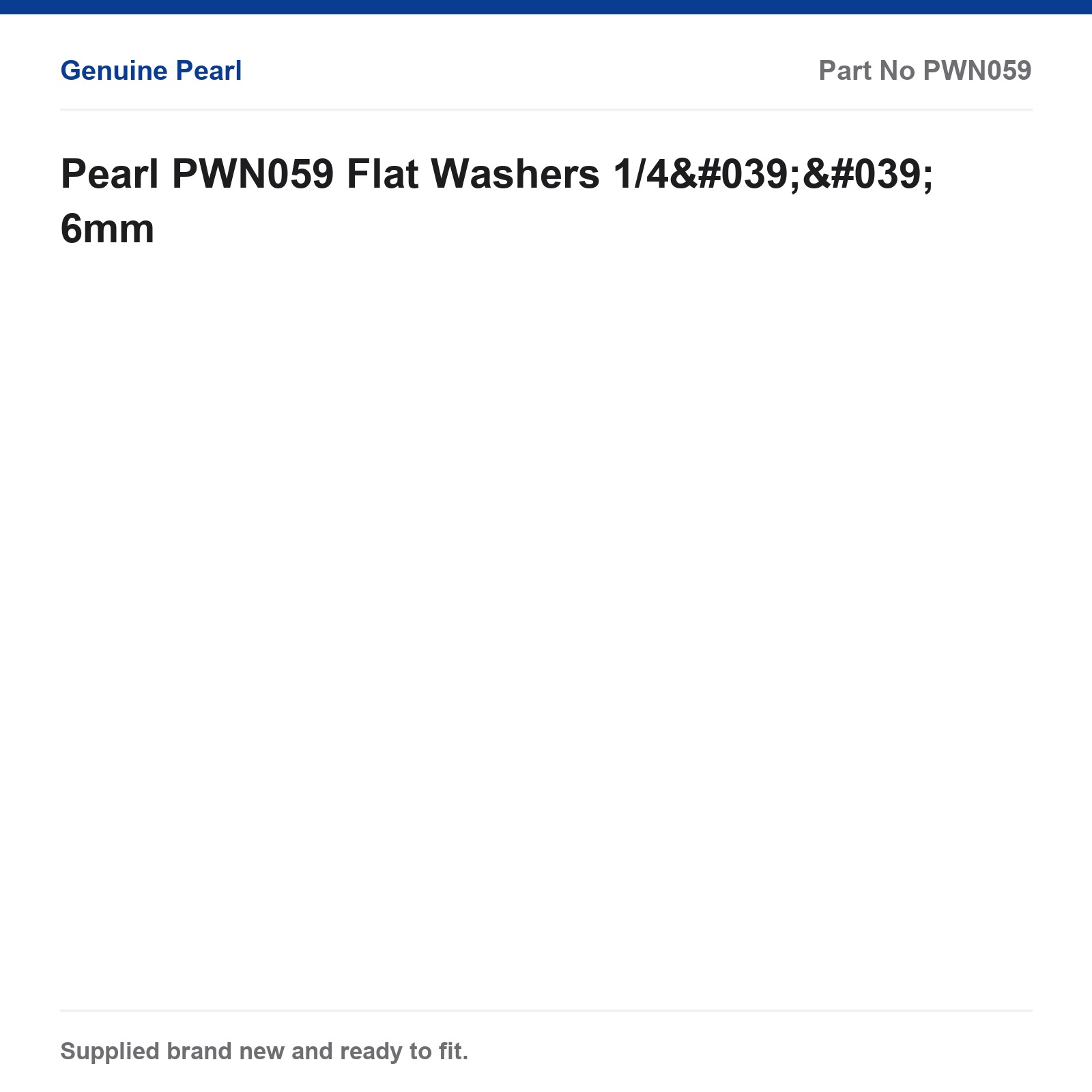 Pearl PWN059 Flat Fixing Washers 1/4'' 6mm - Image 2