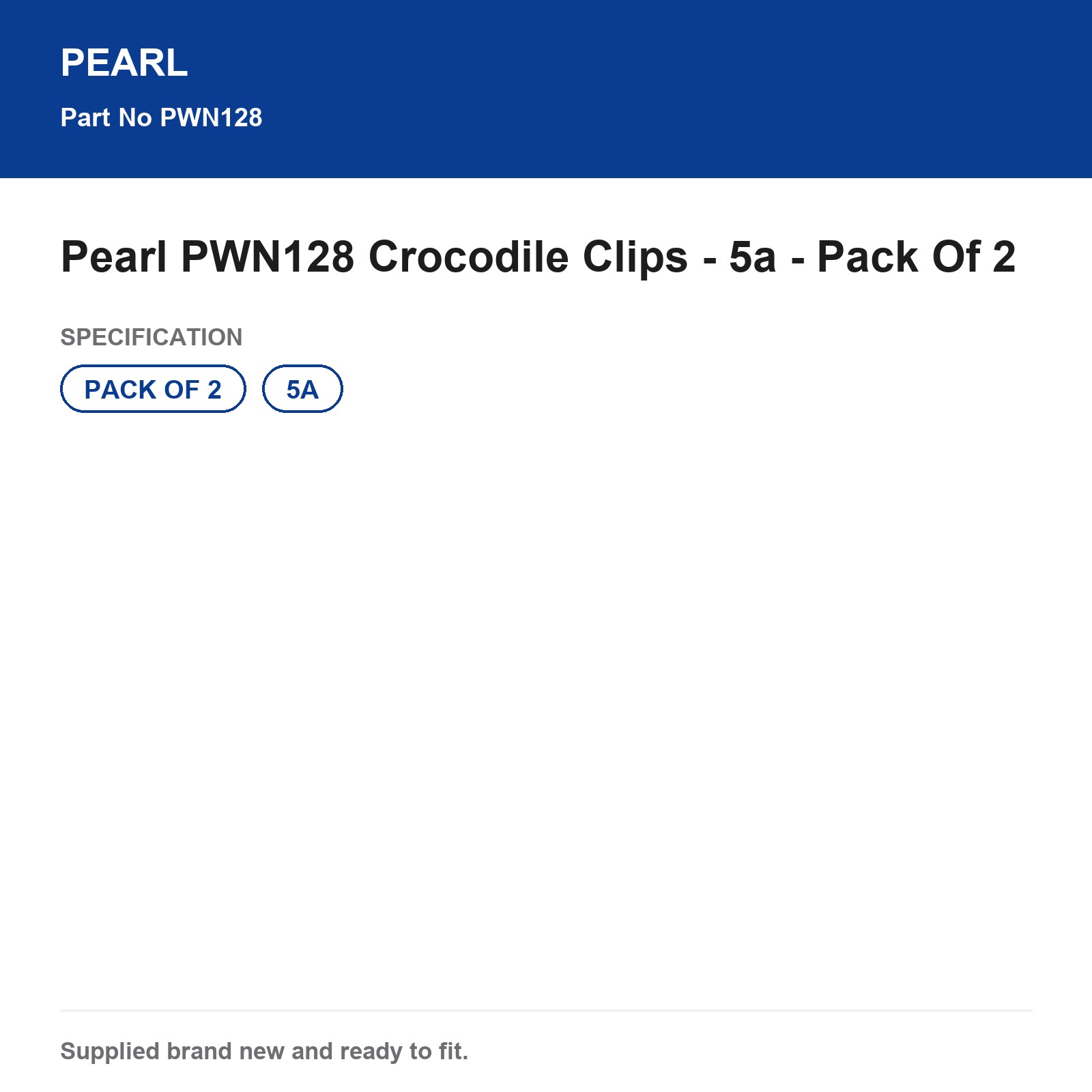 Pearl PWN128 5A Crocodile Clips Electrical Connector Pack of 2 - Image 3