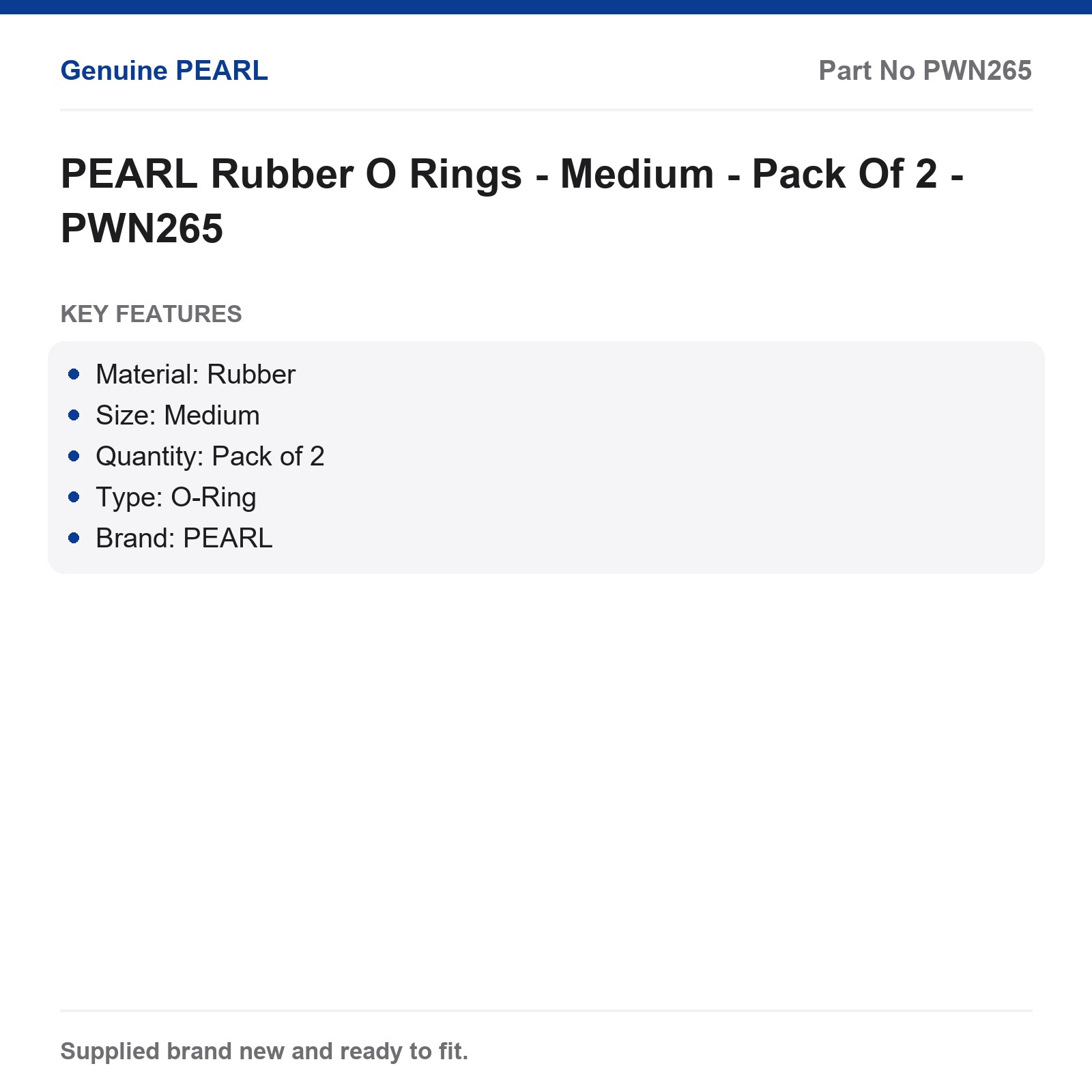 PEARL Rubber O-Ring Medium 2 Pack PWN265 - Image 2