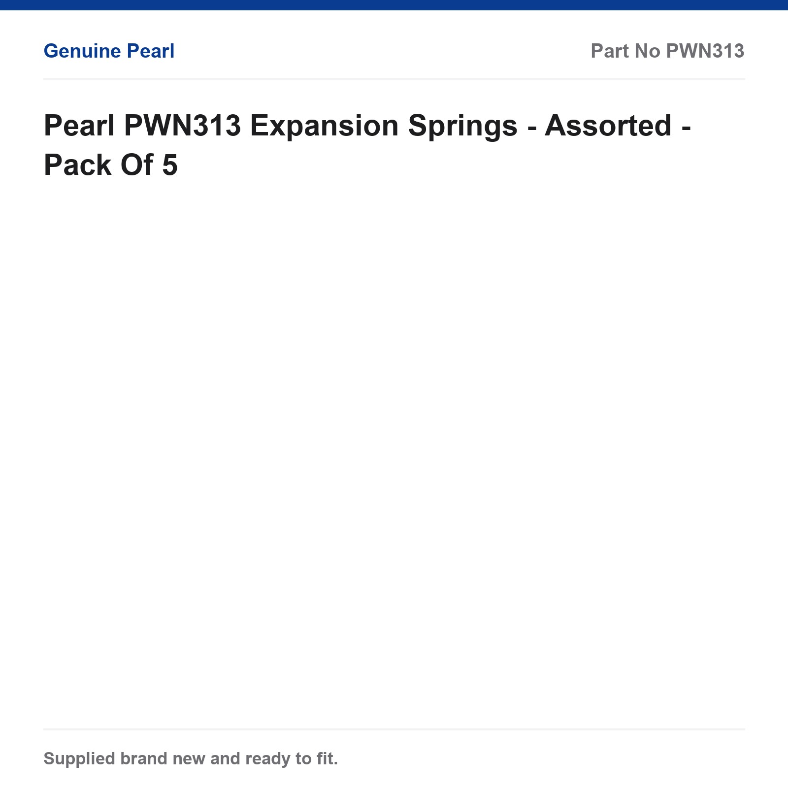 Pearl PWN313 Expansion Springs - Assorted - Pack Of 5 - Image 2
