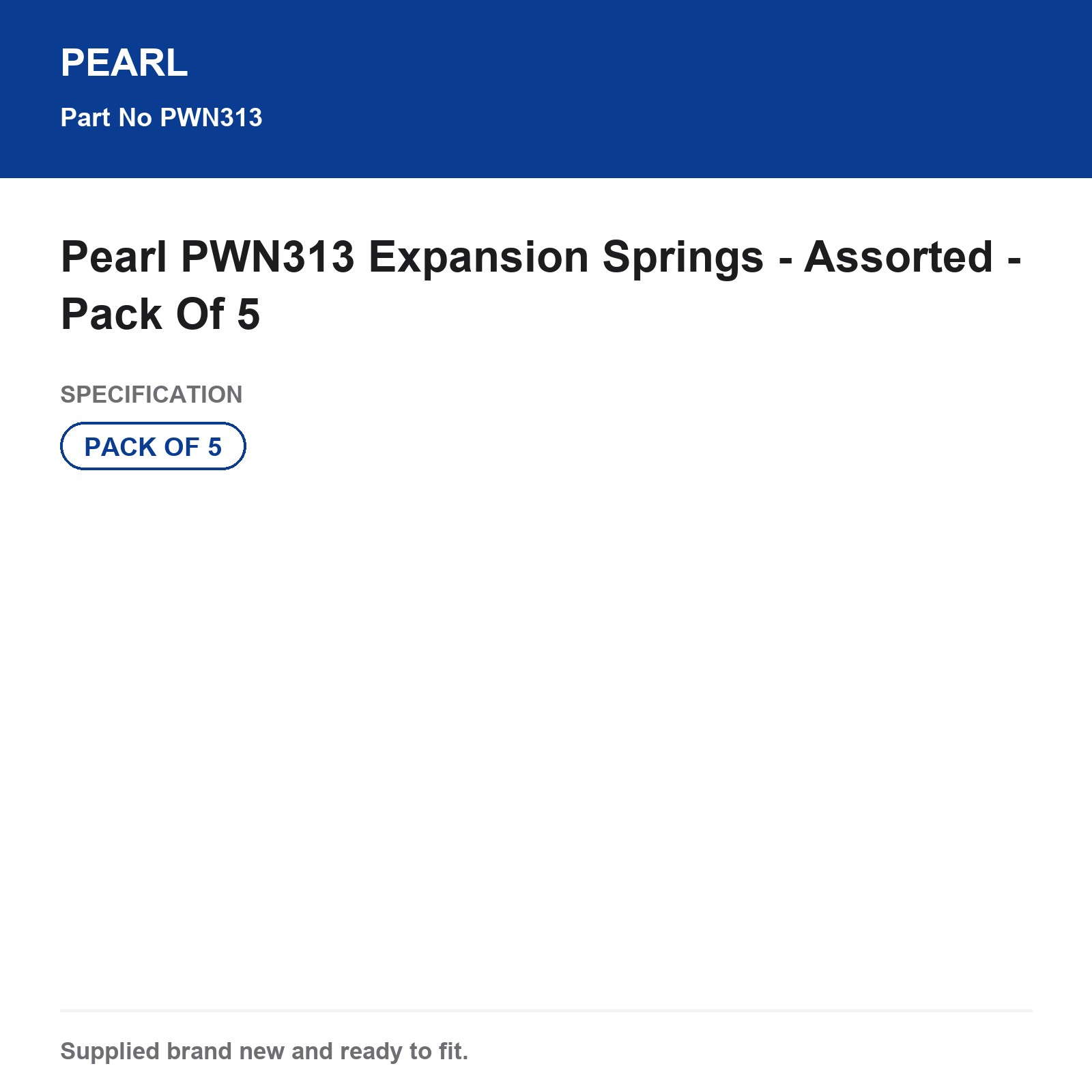 Pearl PWN313 Expansion Springs - Assorted - Pack Of 5 - Image 3