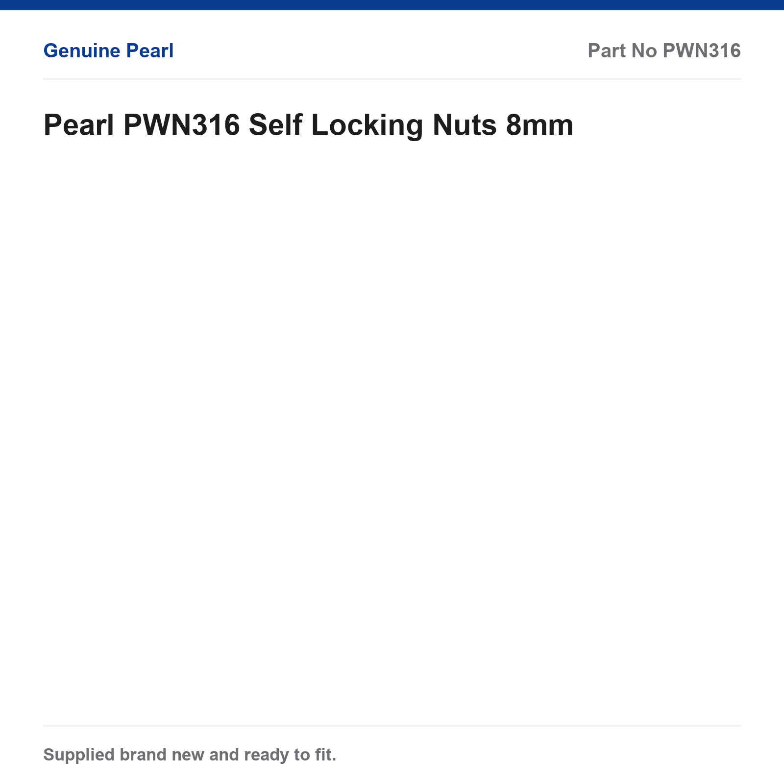 Self Locking Nuts 8mm Pearl PWN316 - Image 4