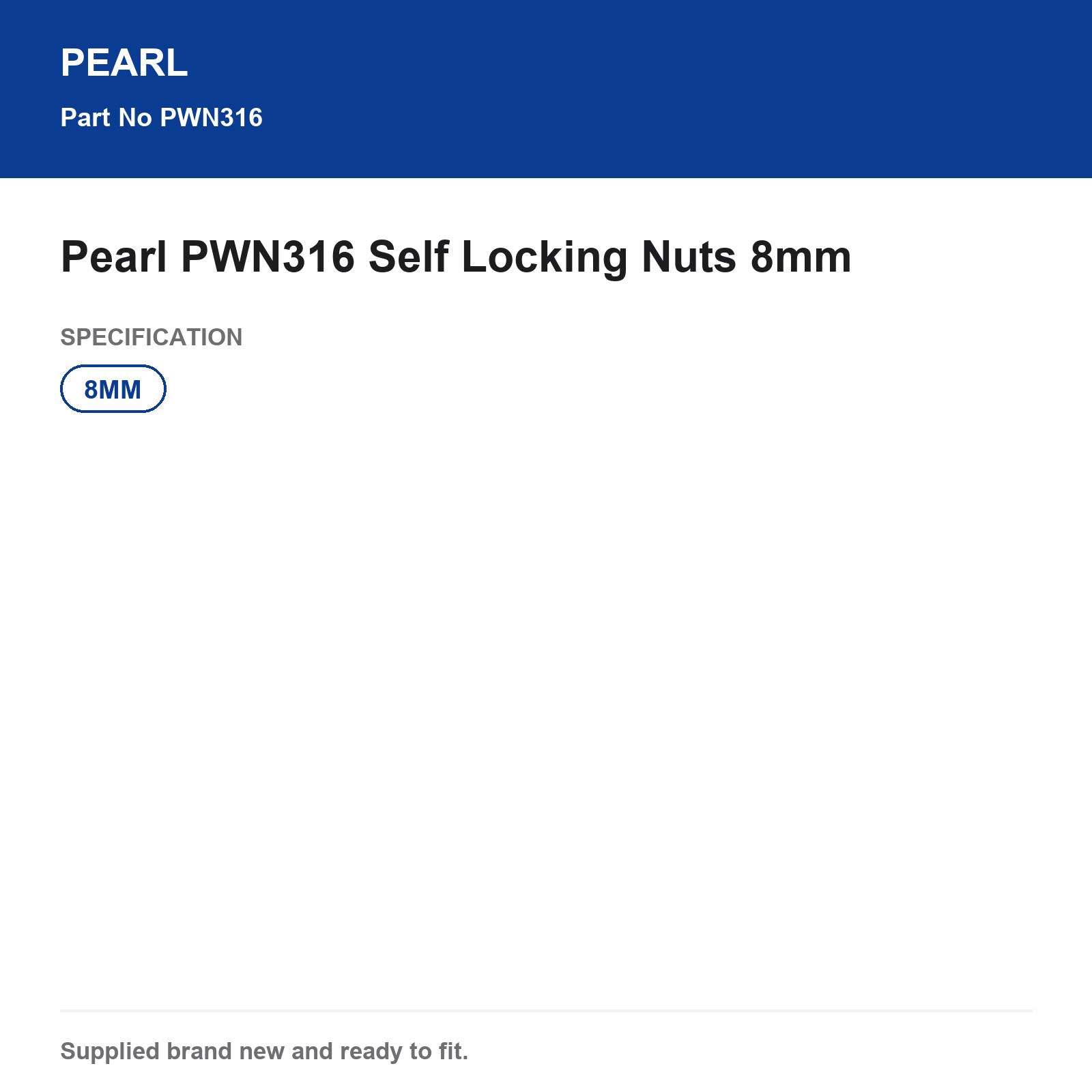 Self Locking Nuts 8mm Pearl PWN316 - Image 5
