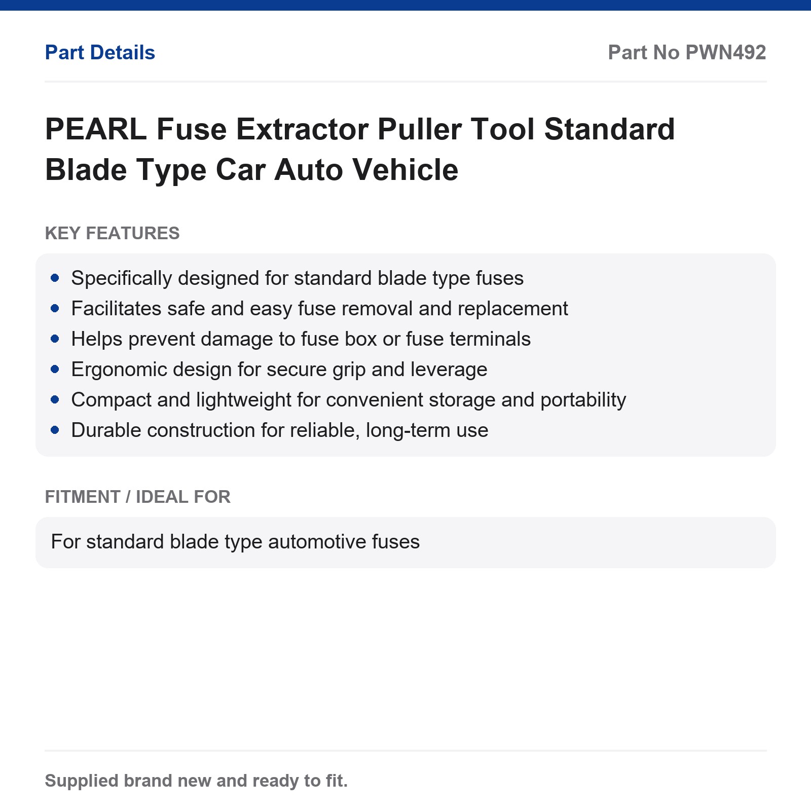 PEARL Fuse Extractor Puller Standard Blade Type Car Fuse Tool - Image 3