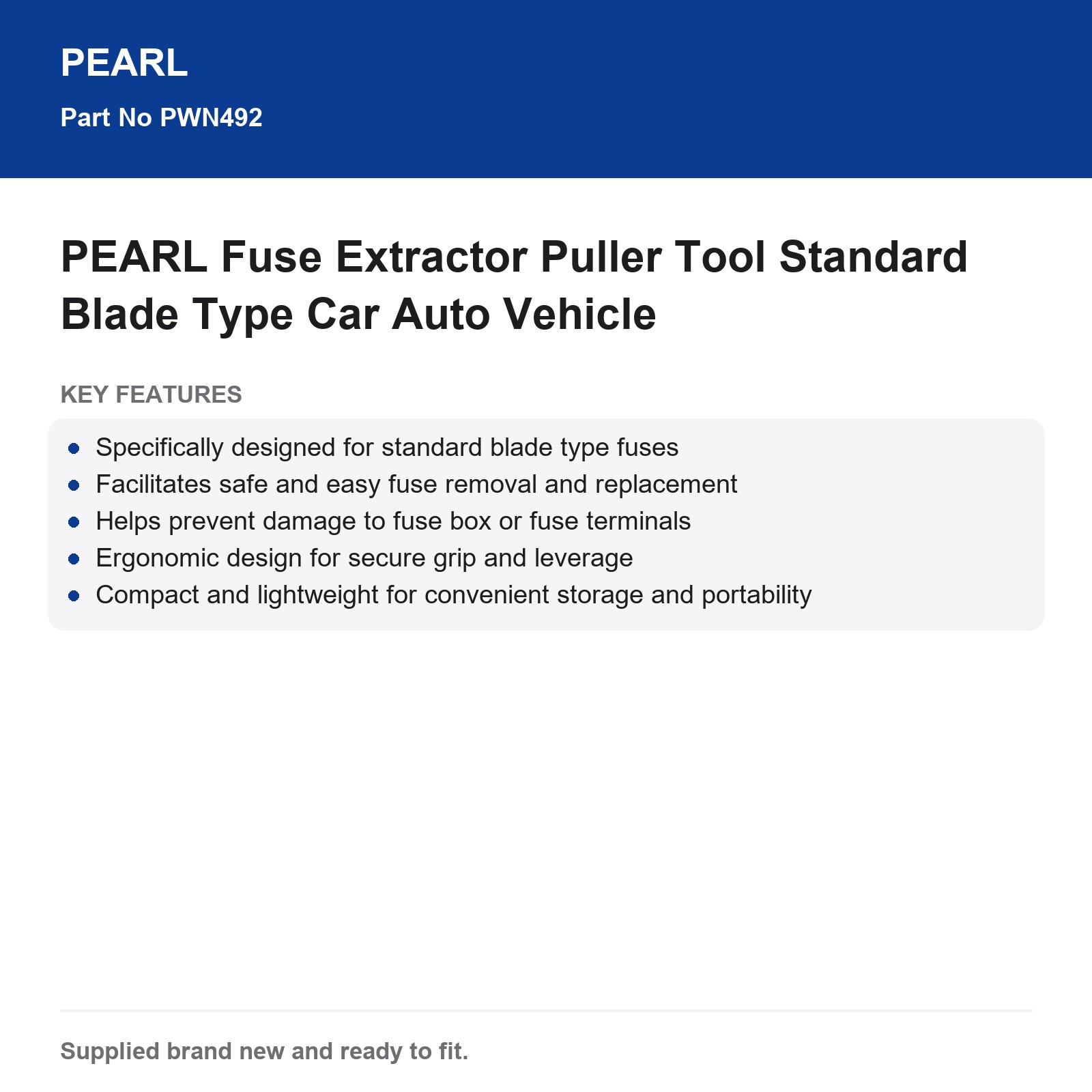 PEARL Fuse Extractor Puller Standard Blade Type Car Fuse Tool - Image 4