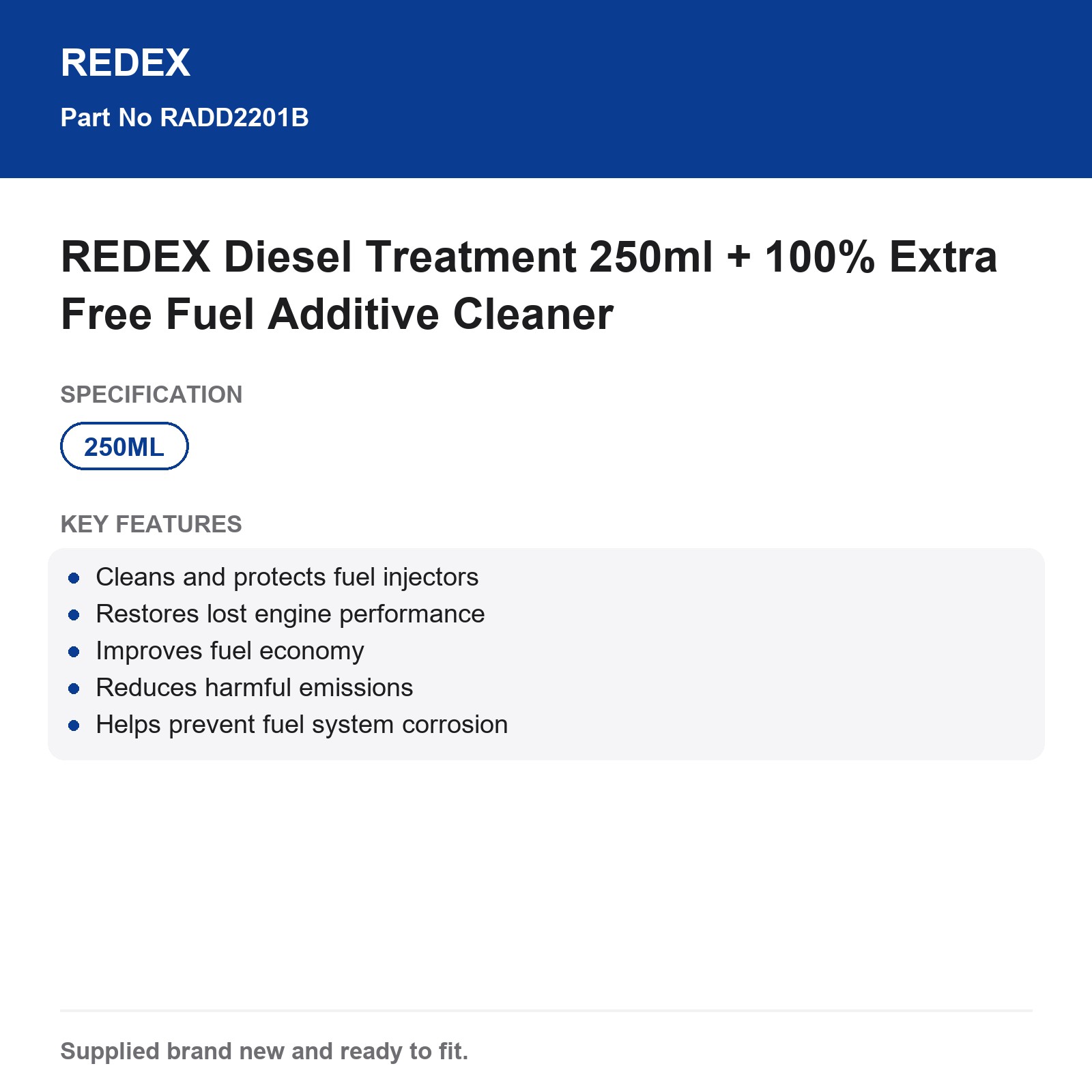 REDEX Diesel Treatment Fuel Additive 250ml + 100% Extra Free - Image 4