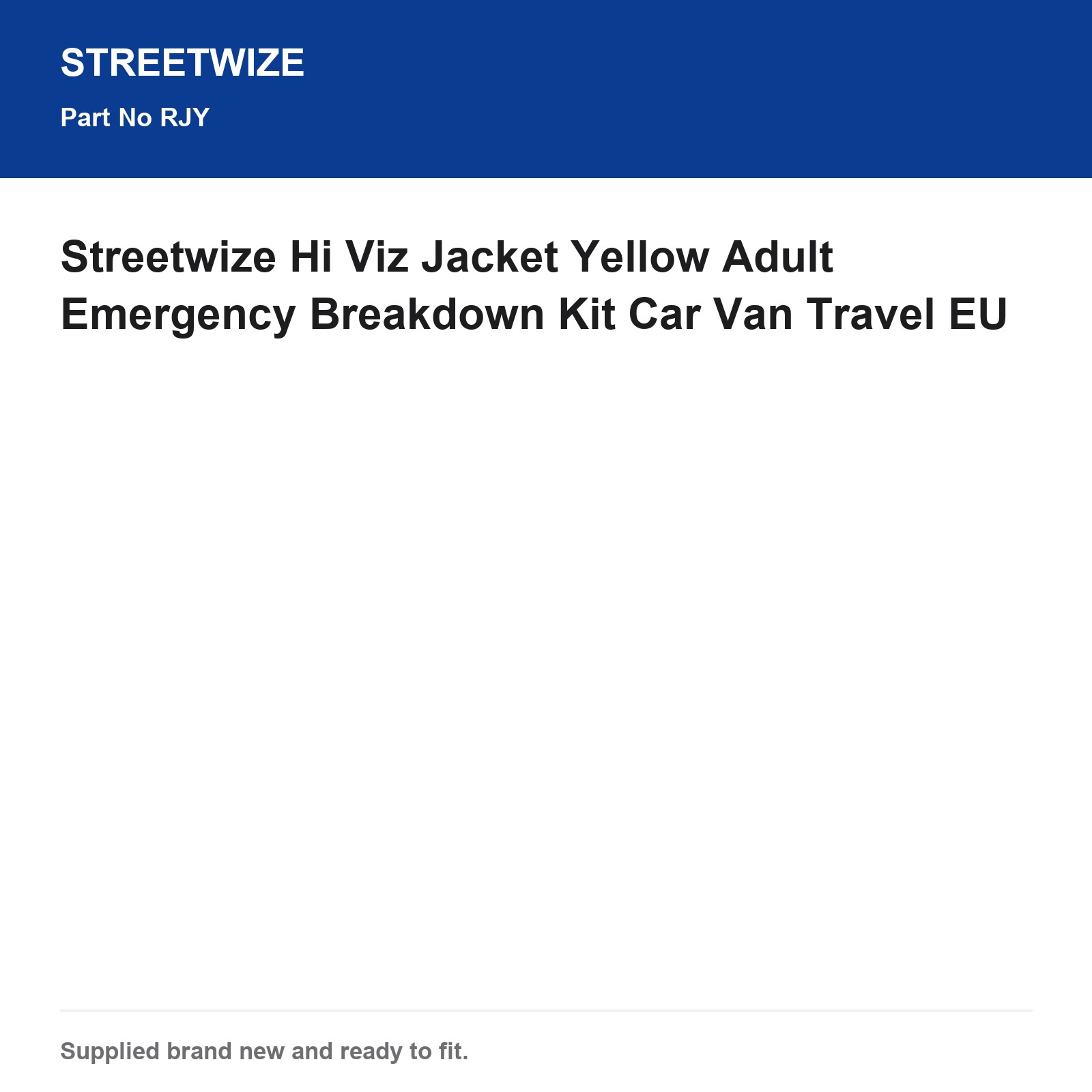 Streetwize Adult Yellow Hi Viz Jacket Emergency Breakdown Kit Car Van Travel EU - Image 6