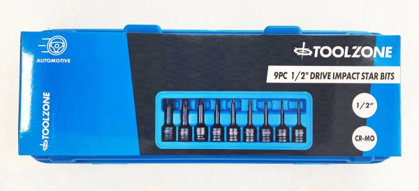 Toolzone 9PC Impact Star Screwdriver Bit Set T20 T70