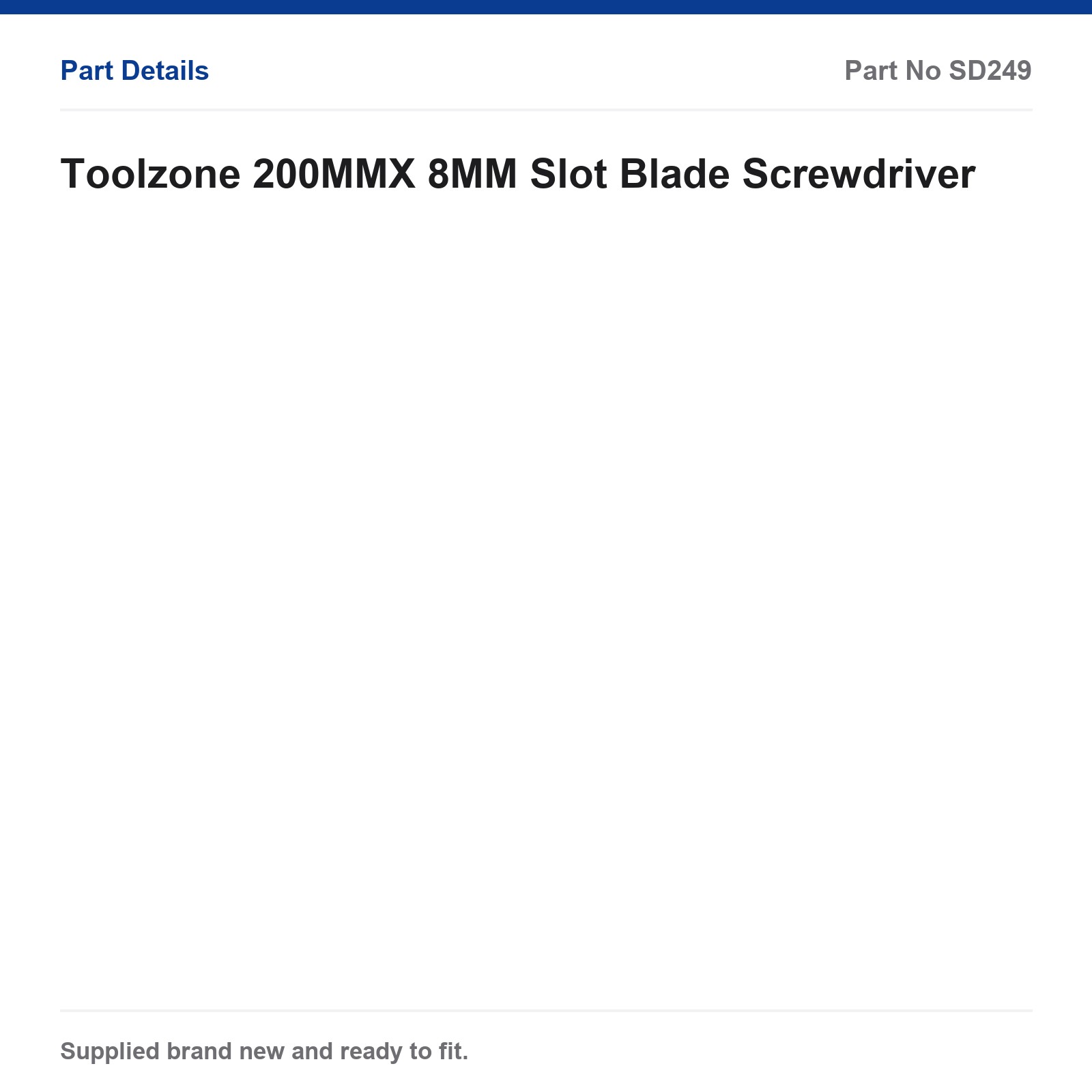 Toolzone 200MM 8MM Slot Flathead Screwdriver - Image 4