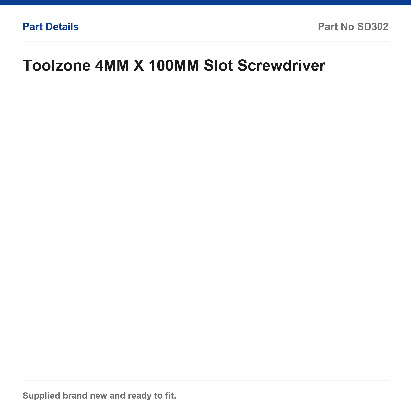 Flathead Screwdriver Slot Toolzone 4x100mm SD302 - Image 4