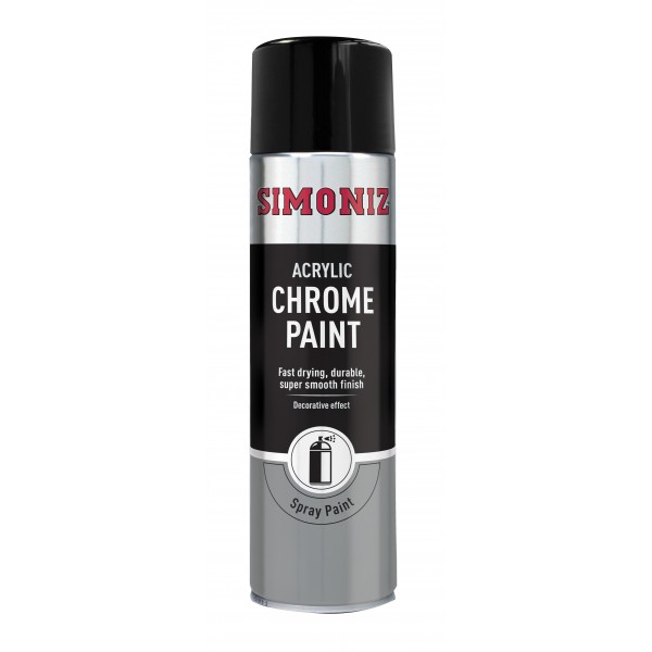 SIMONIZ Chrome Effect Spray Paint 500ml Car Motorcycle Trim - Image 2