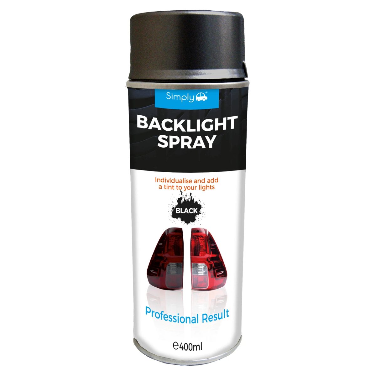 Simply Auto Black Backlight Tail Light Tint Spray Paint 400ML Smoked Look