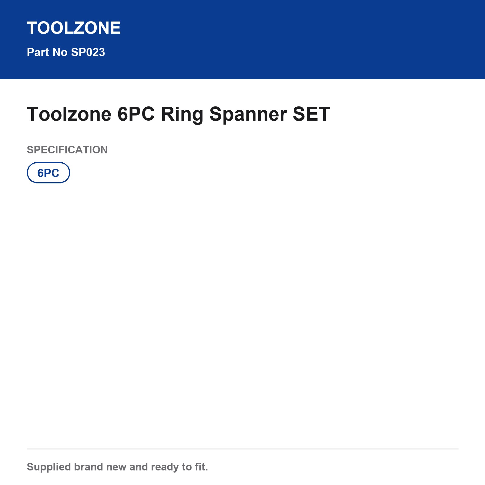 Toolzone 6PC Ring Spanner SET SP023 - Image 3