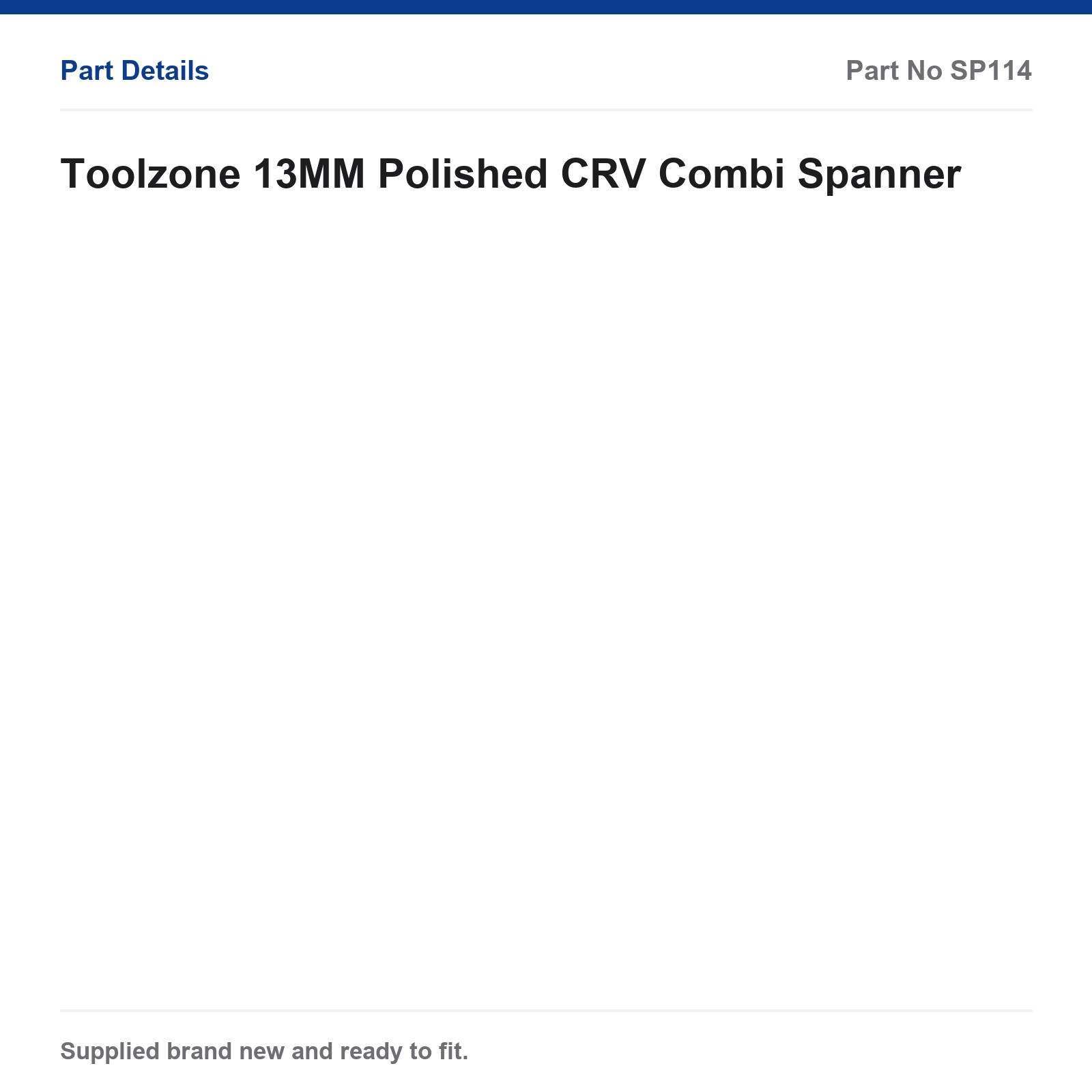 Toolzone 13MM Combi Spanner CRV Polished SP114 - Image 4