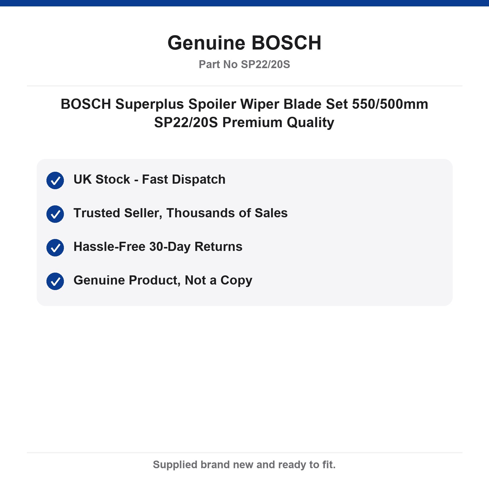 BOSCH Superplus Spoiler Wiper Blade Set 550/500mm SP22/20S - Image 4