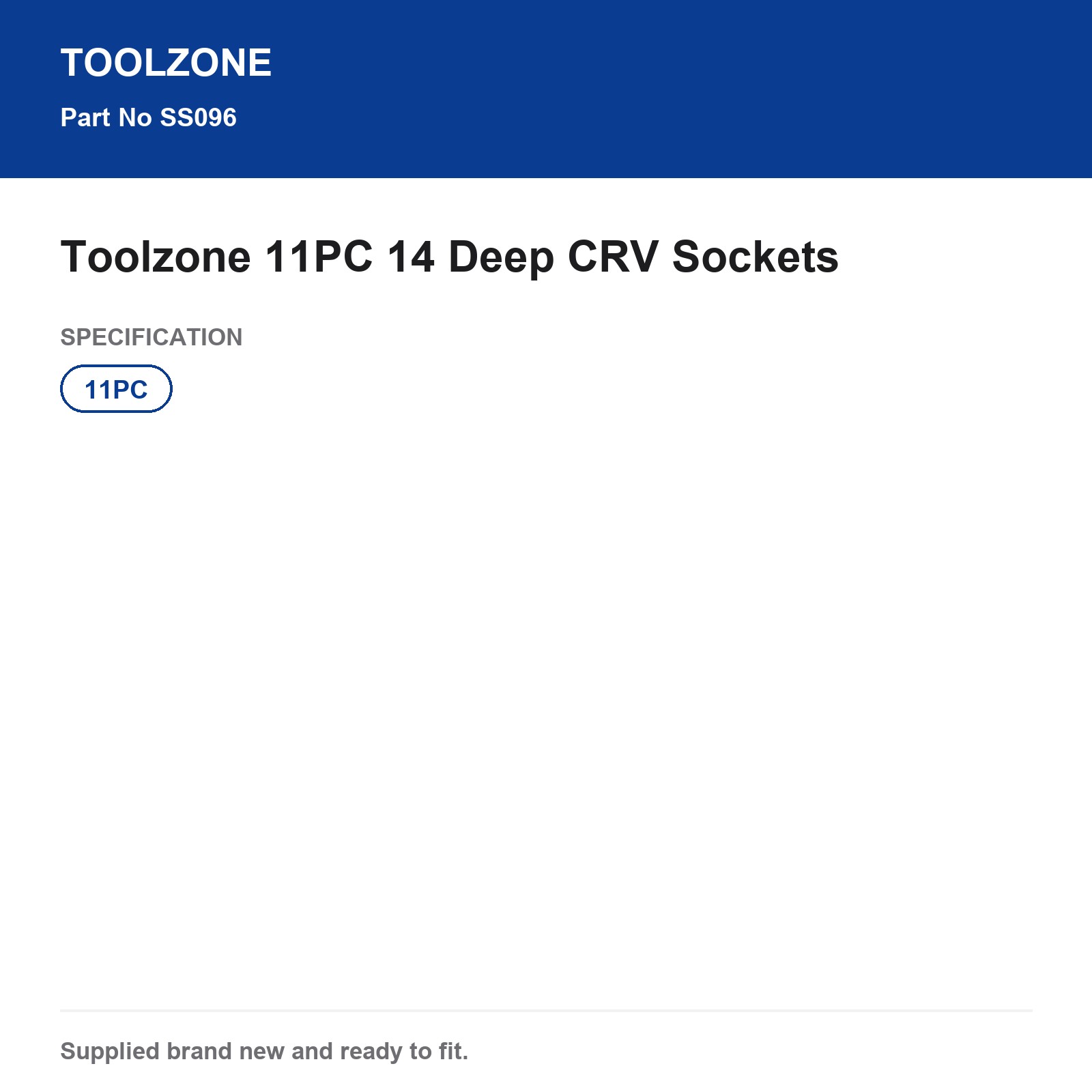 Toolzone Socket Set 1/4 Deep CRV 11PC - Image 4