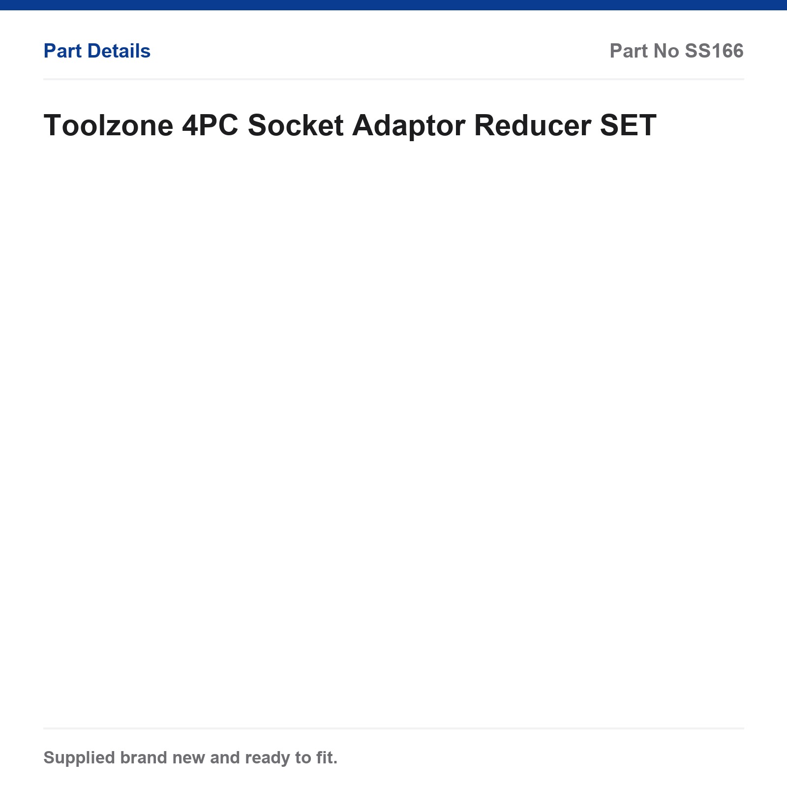 Socket Adaptor Reducer Set 4PC Toolzone SS166 - Image 3