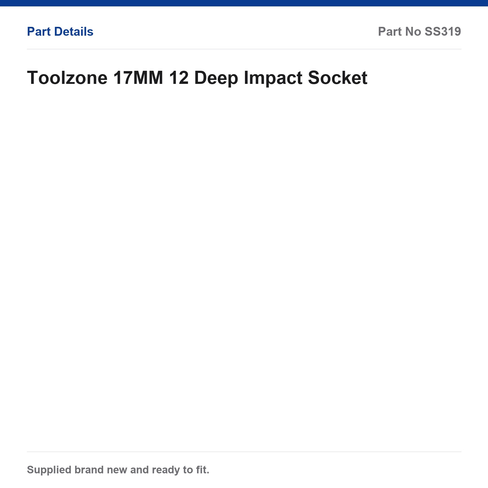 Deep Impact Socket 17MM 1/2 Toolzone SS319 - Image 4
