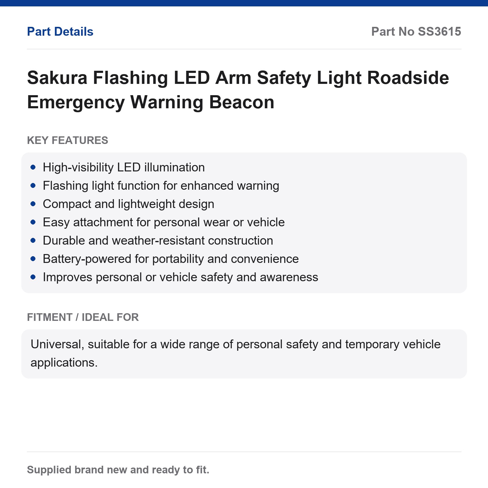 Sakura Flashing LED Emergency Warning Beacon Roadside Safety Light Arm - Image 2