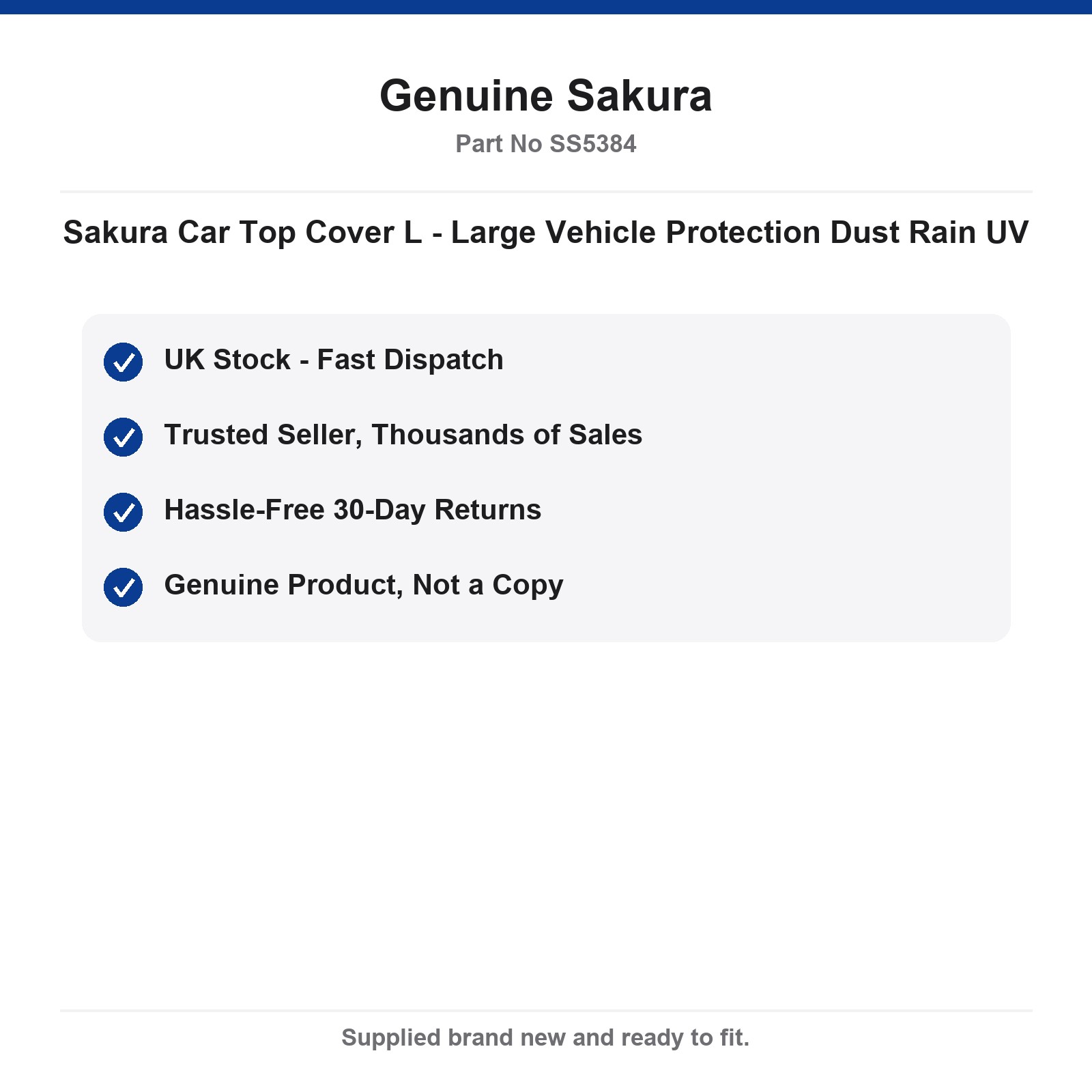 Sakura Car Cover L Large Vehicle UV Rain Dust Protection - Image 4