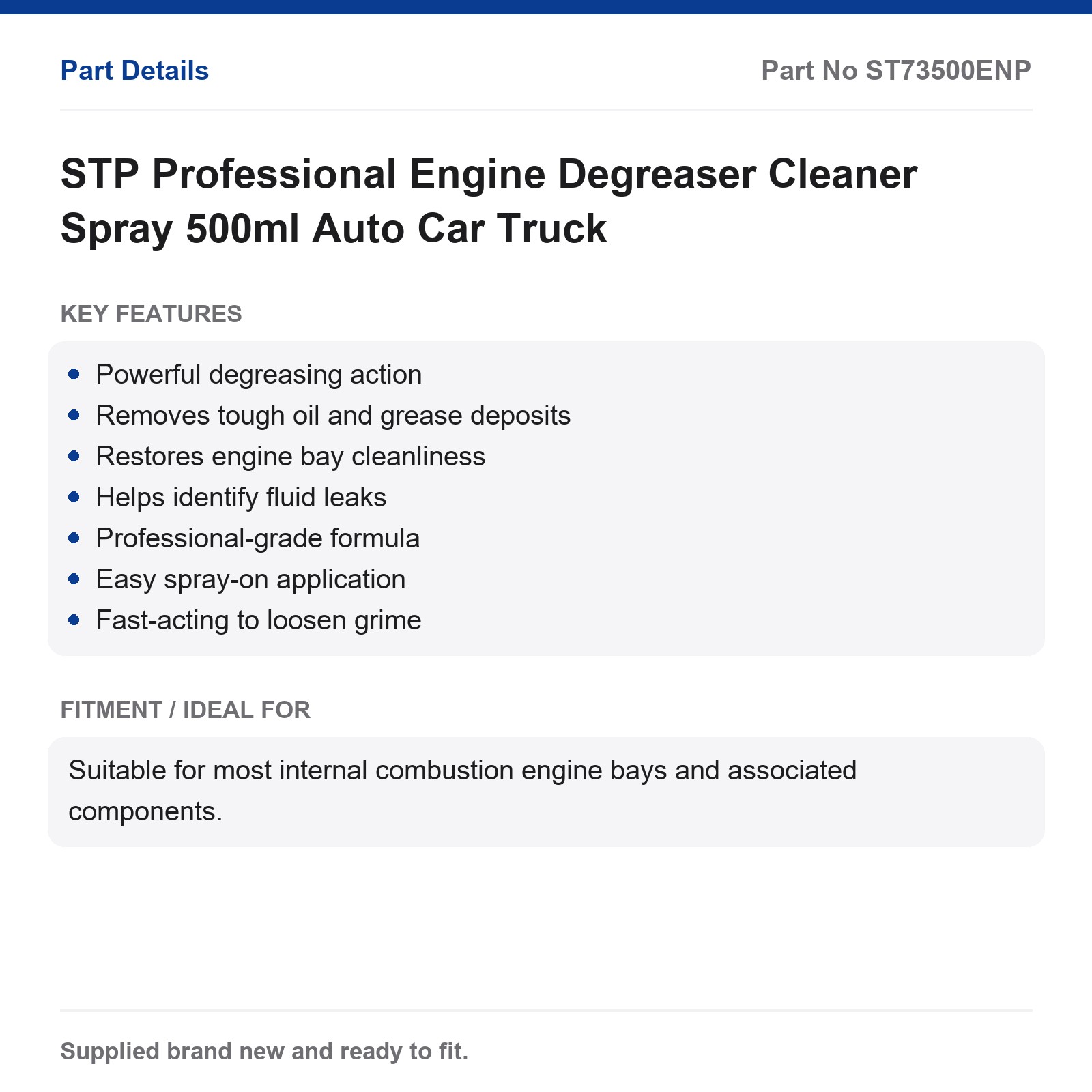 STP Professional Engine Degreaser Cleaner Spray 500ml Auto Car Truck - Image 3
