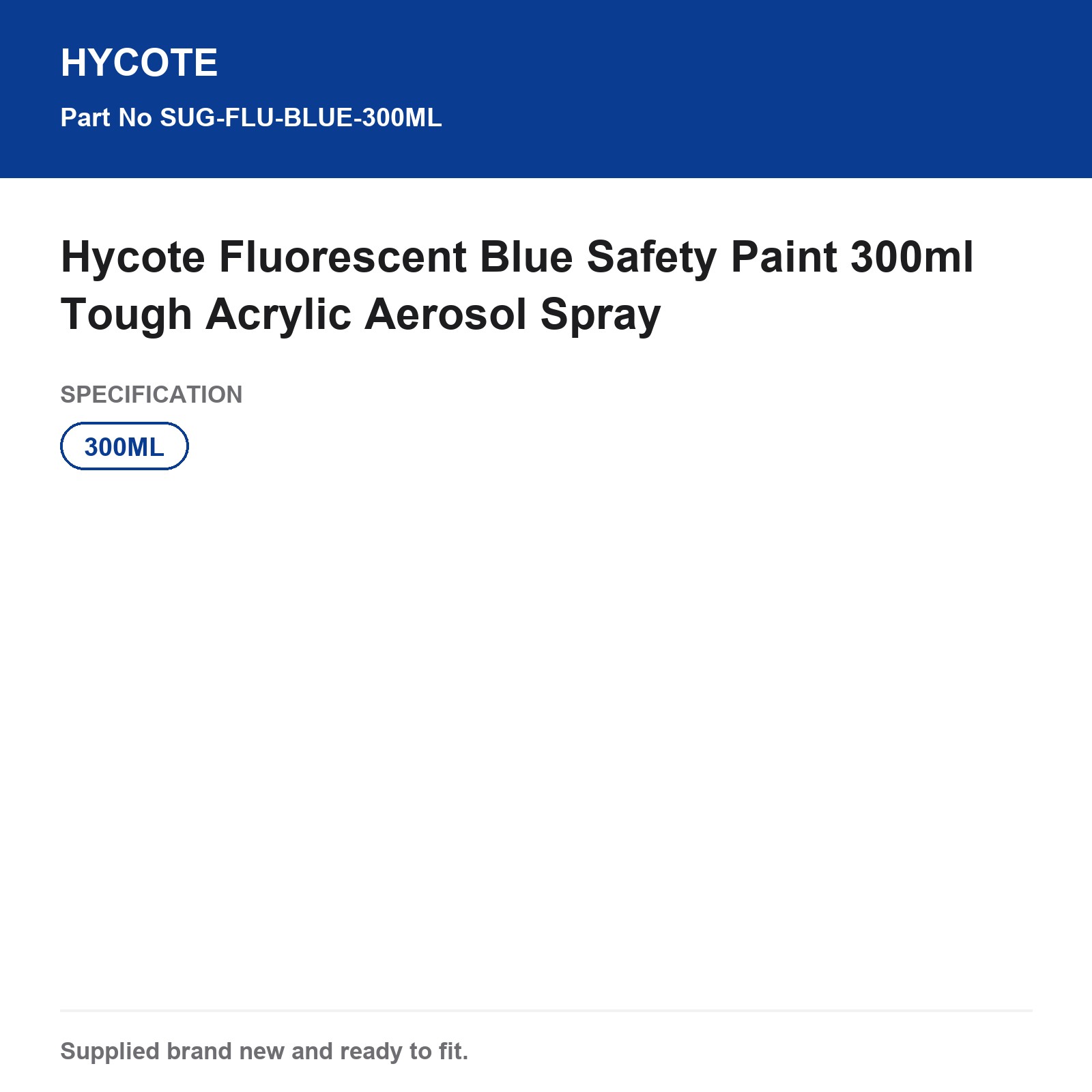 Hycote Fluorescent Blue Safety Paint Aerosol Spray 300ml Tough Acrylic - Image 3