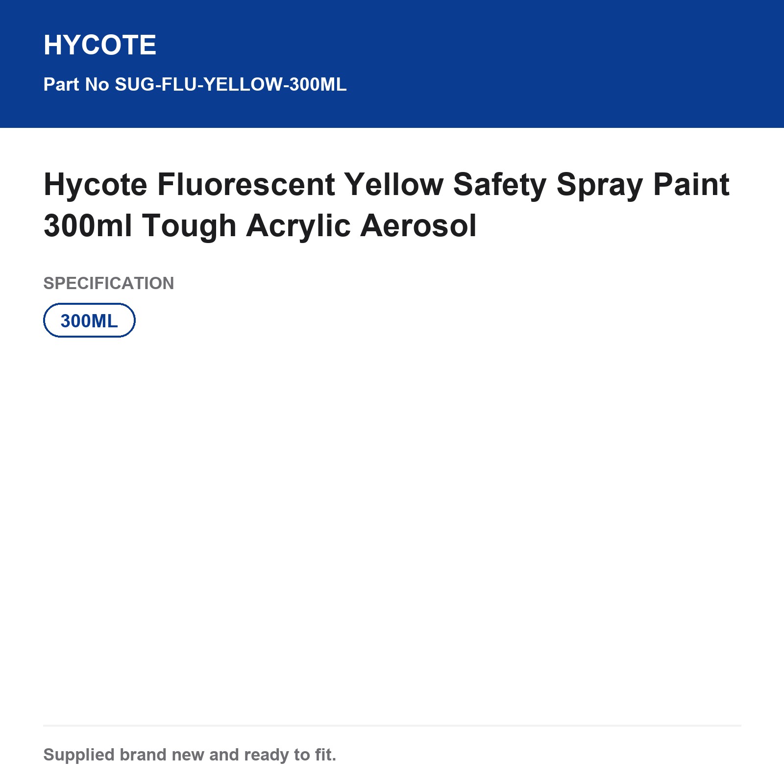 Hycote Fluorescent Yellow Safety Spray Paint 300ml Tough Acrylic Aerosol - Image 3