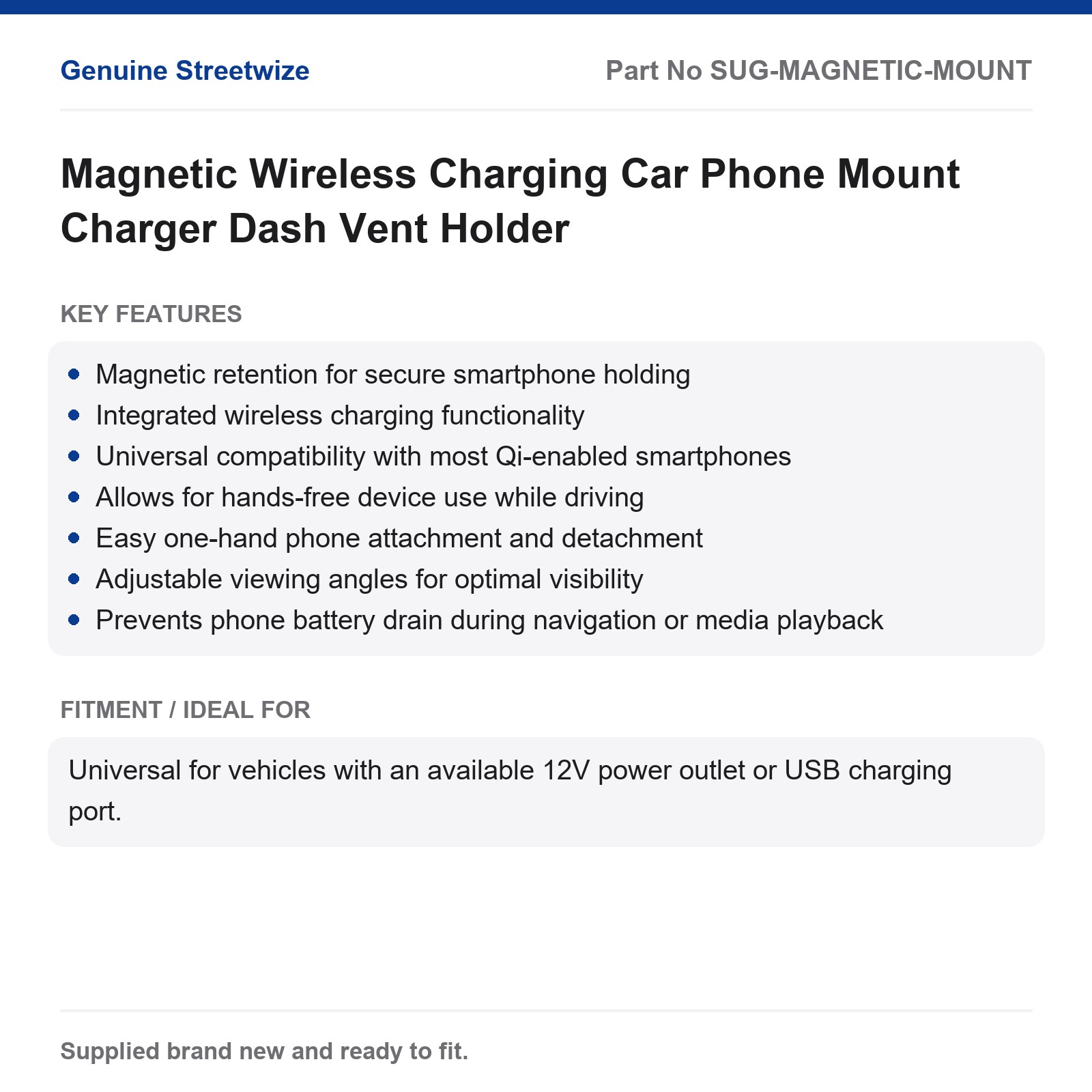 Magnetic Wireless Charging Car Phone Mount Dash Vent Holder - Image 2