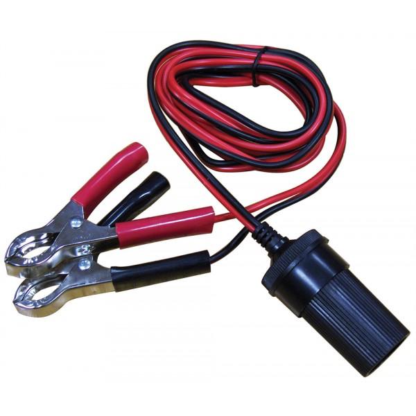 Streetwize 12V Battery Lead Socket Adapter Crocodile Clips Car Van DIY