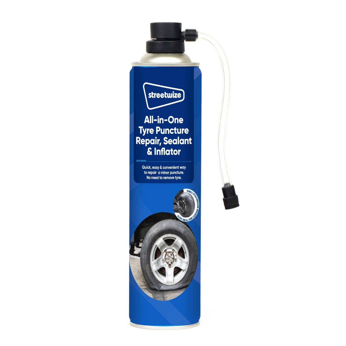 Streetwize 12V Portable Heavy Duty Tyre Inflator Sealer Car Van