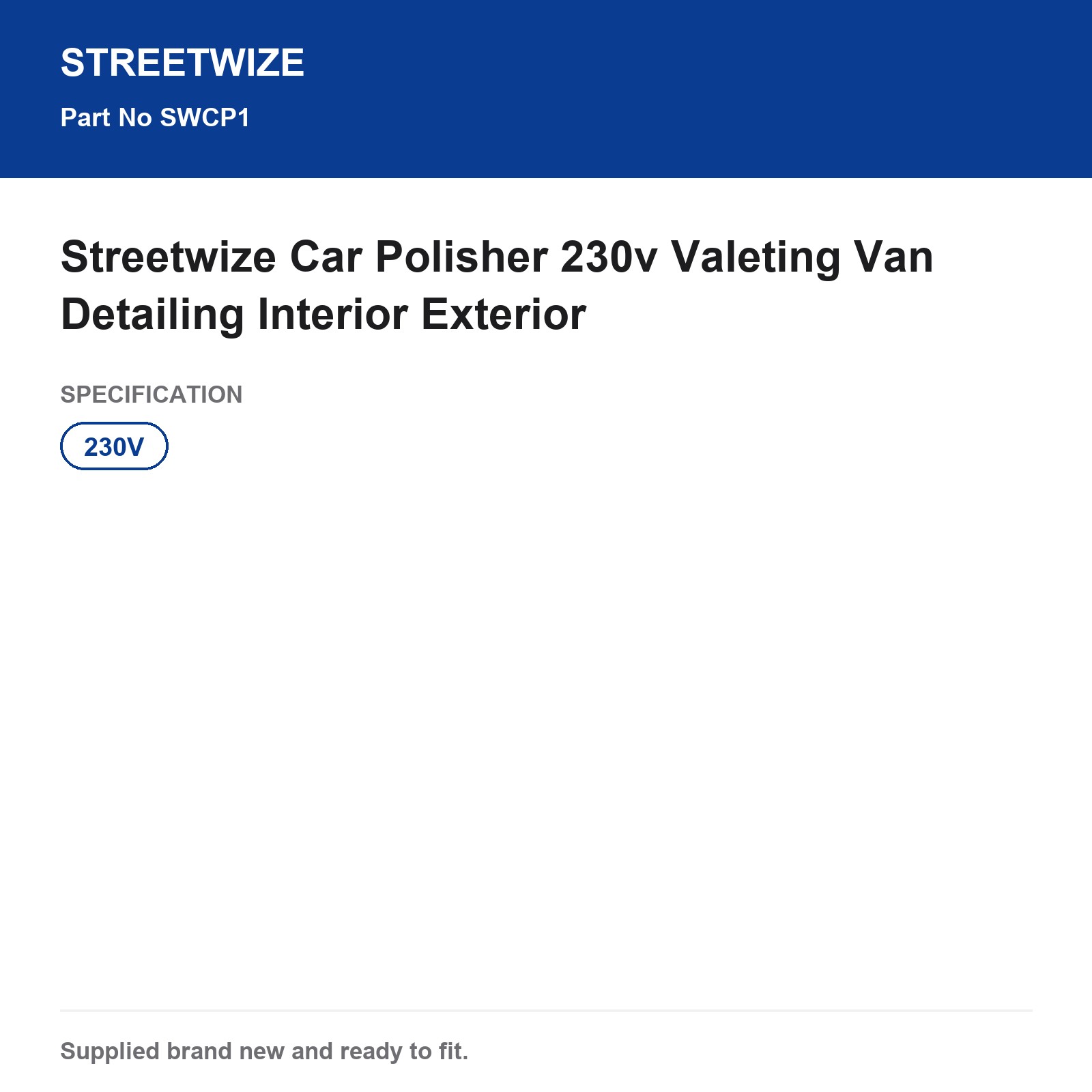 Streetwize 10" Car Polisher 230v Valeting Van Detailing Interior Exterior - Image 6