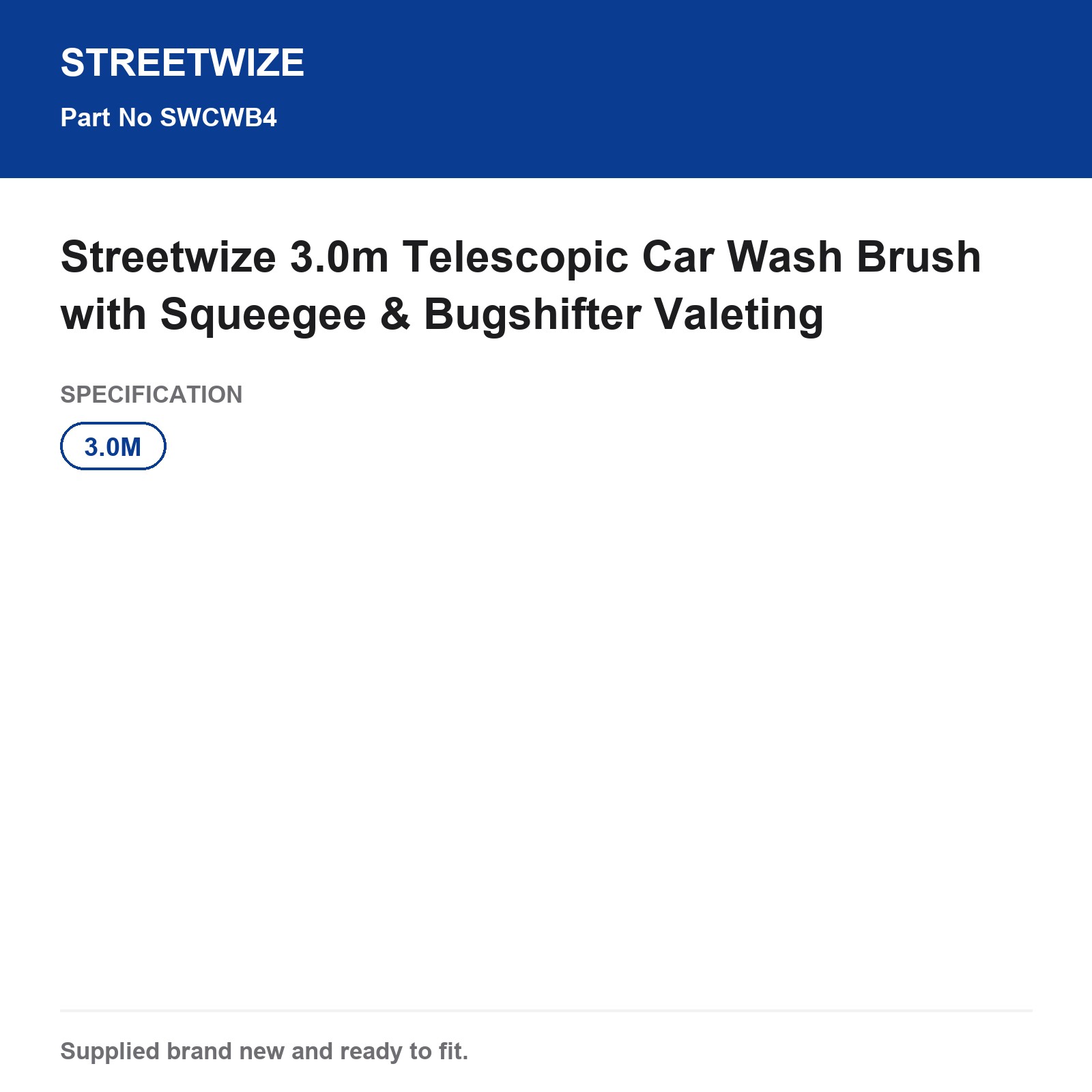Streetwize 3m Telescopic Car Wash Brush Squeegee Bugshifter - Image 6