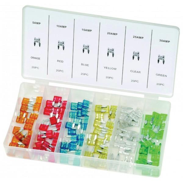 Streetwize Mini Blade Fuses Zinc Auto Assorted 120 Pack