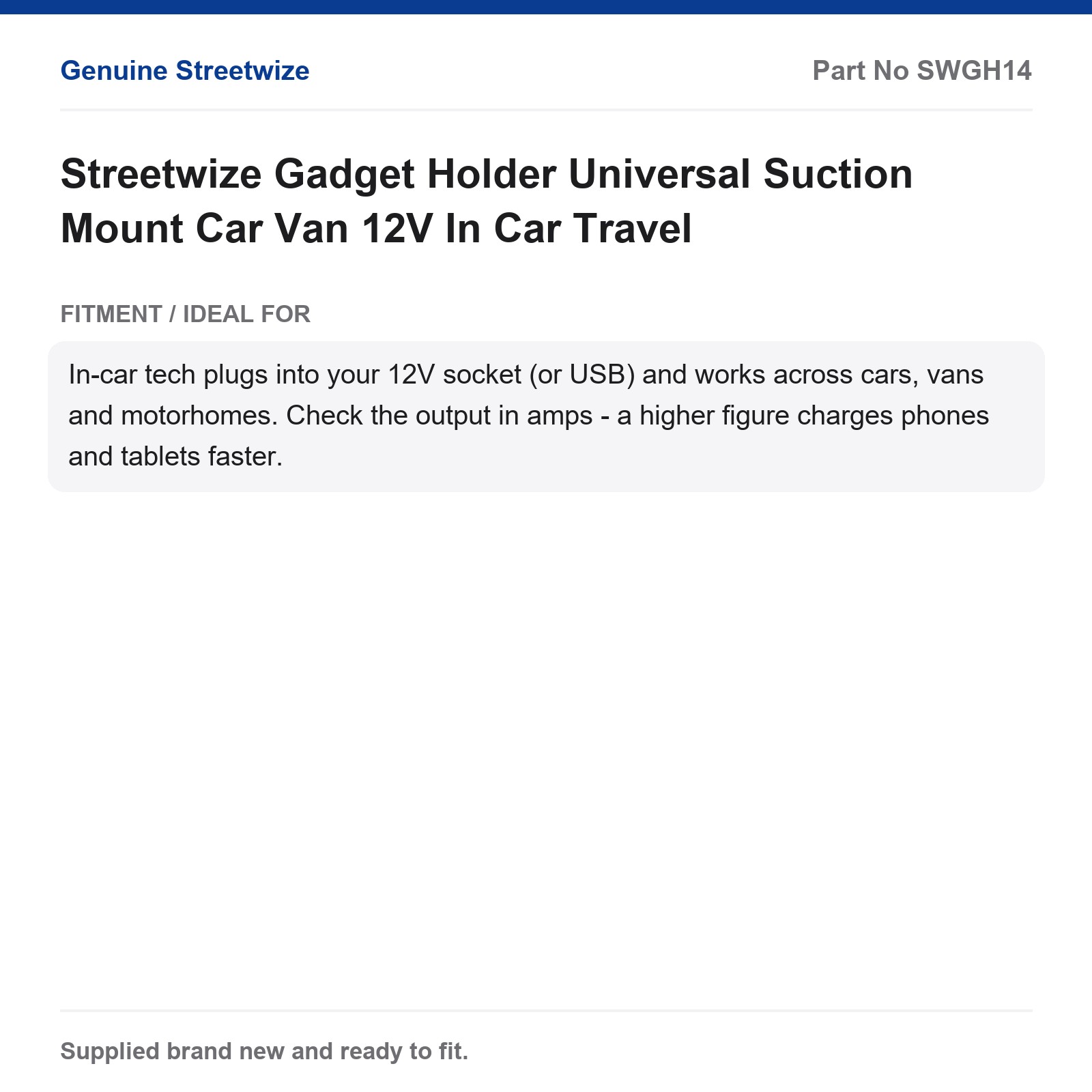 Streetwize Phone Holder Universal Suction Mount Car Van Dashboard Windscreen - Image 5