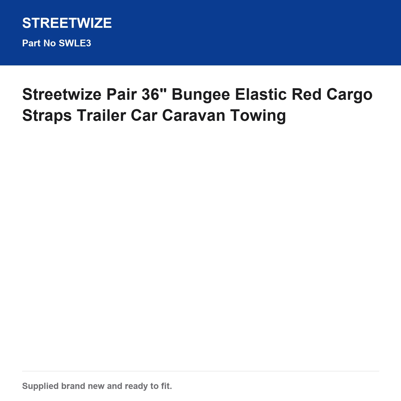 Streetwize Pair 36" Bungee Red Cargo Straps Trailer Car Caravan Towing - Image 4