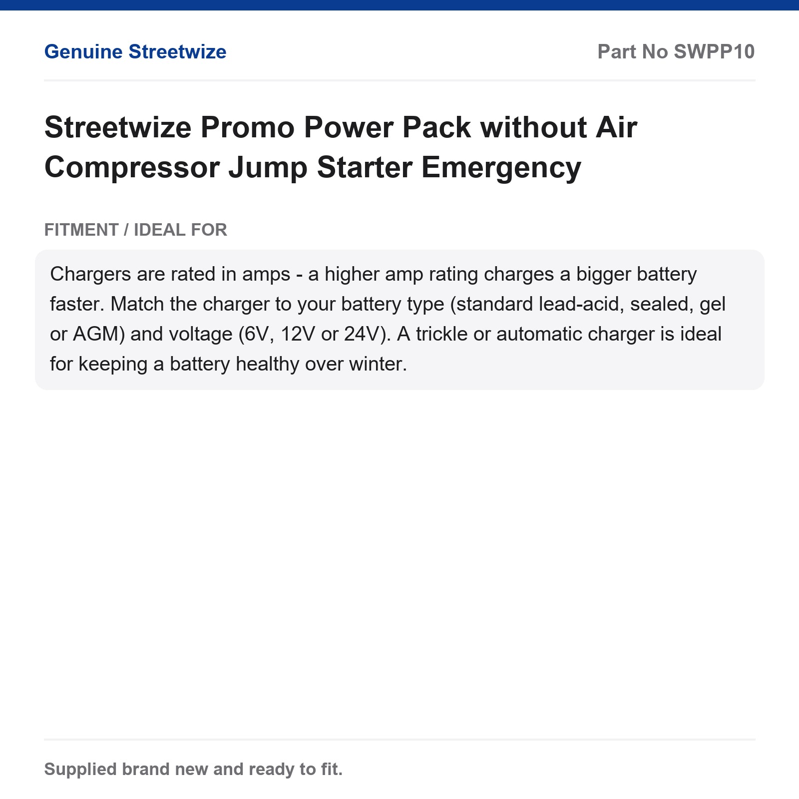 Streetwize Jump Starter Promo Power Pack 12V without Air Compressor - Image 5