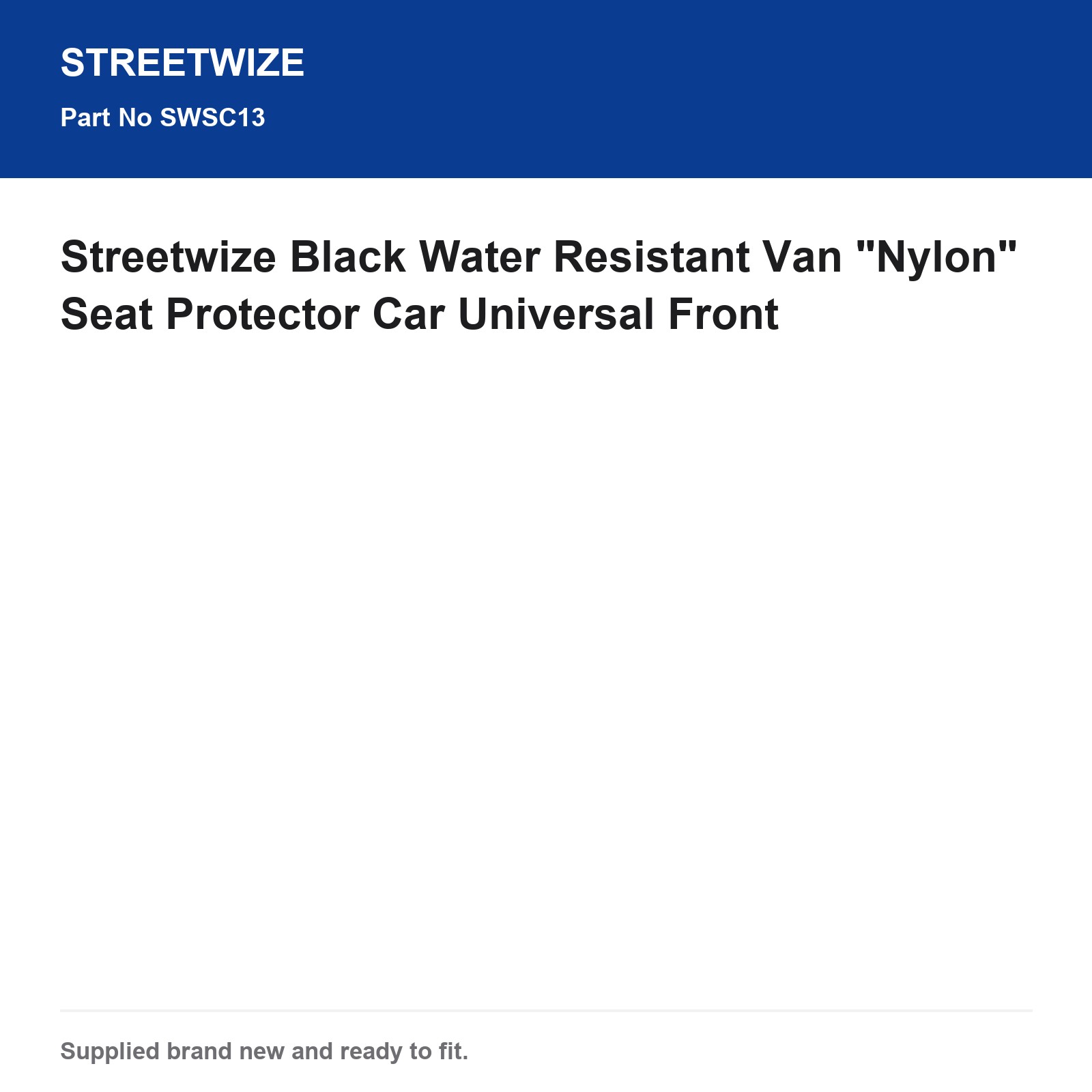 Streetwize Water Resistant Van Universal Front Seat Cover Airbag Friendly - Image 6