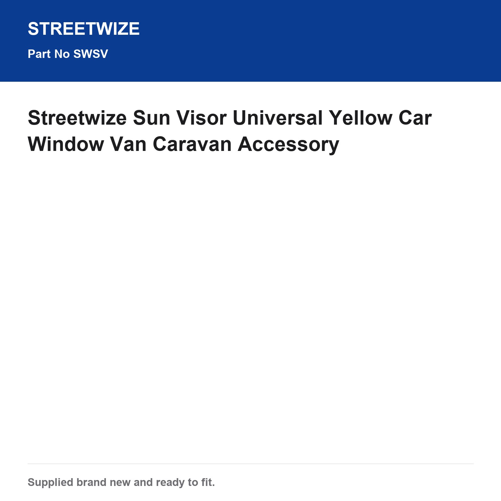 Streetwize Universal Sun Visor Car Van Caravan Anti Glare Yellow - Image 5