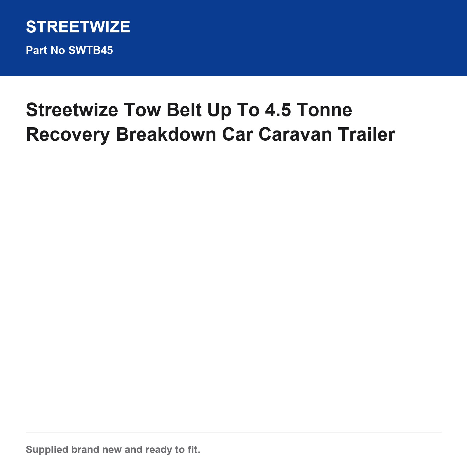 4.5 Tonne Tow Strap Recovery Car Van 4x4 Breakdown Streetwize - Image 6