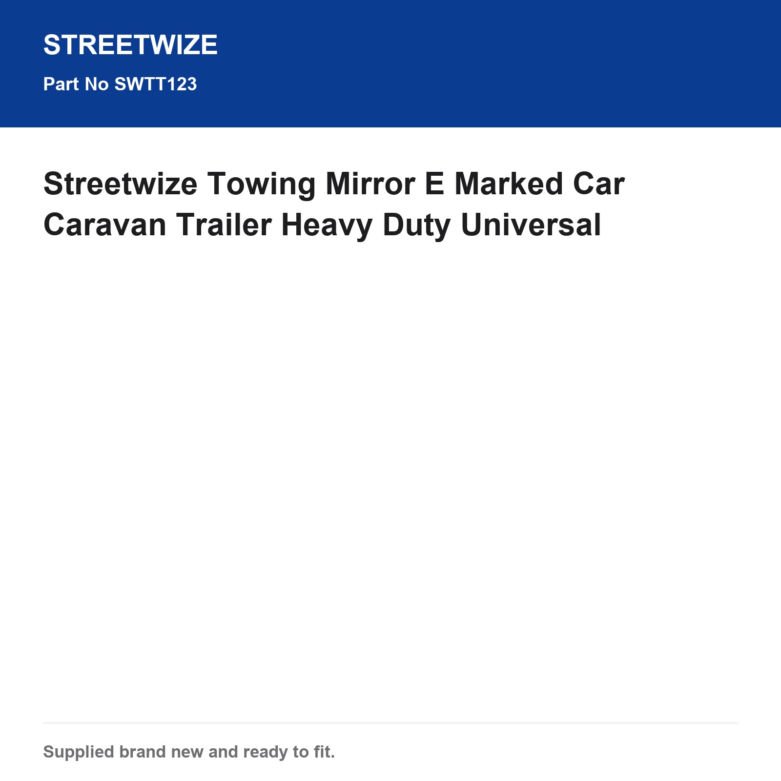 Streetwize Towing Mirror E Marked Car Caravan Trailer Heavy Duty Universal - Image 5