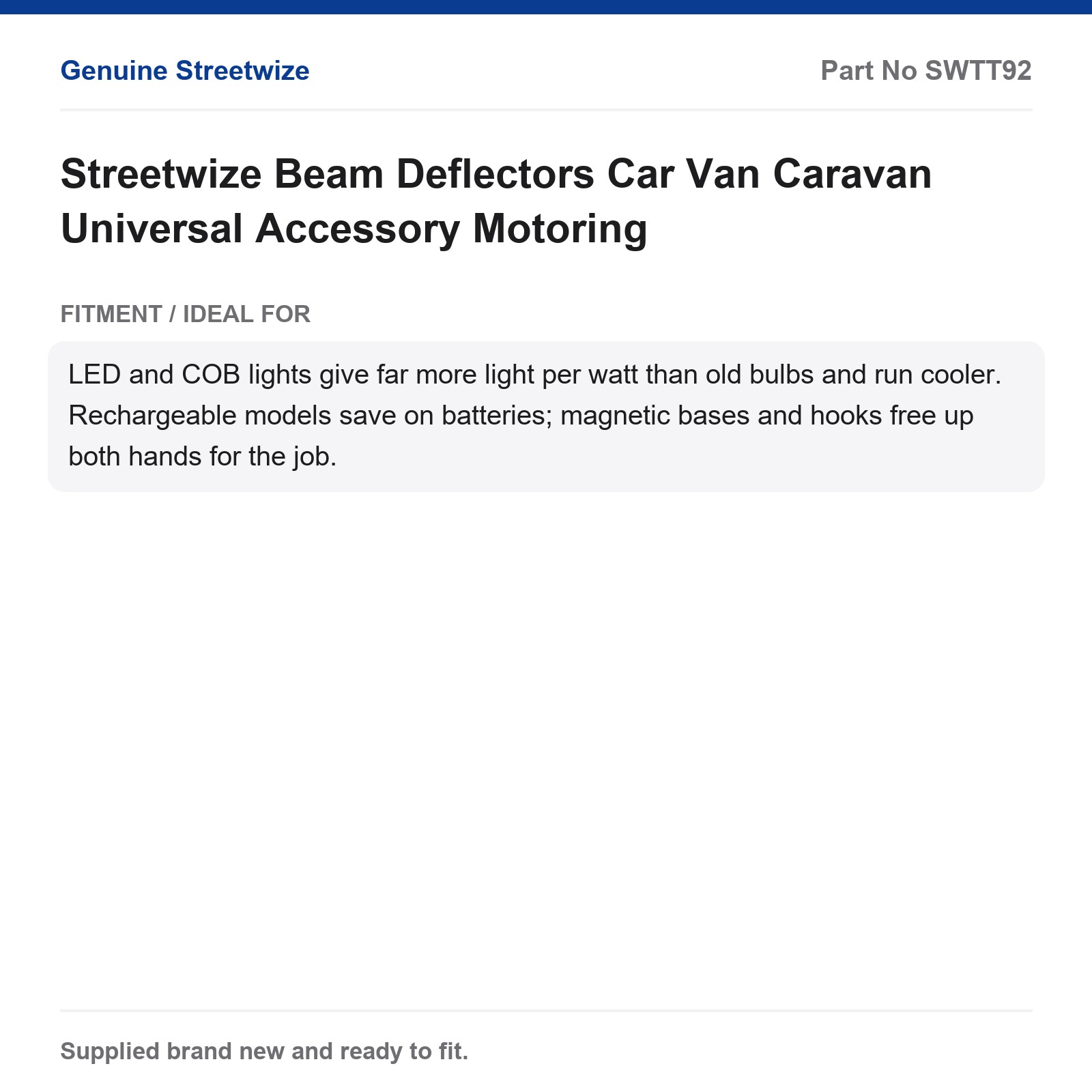Streetwize Beam Deflectors Headlamp Converters Car Van Caravan Universal - Image 4