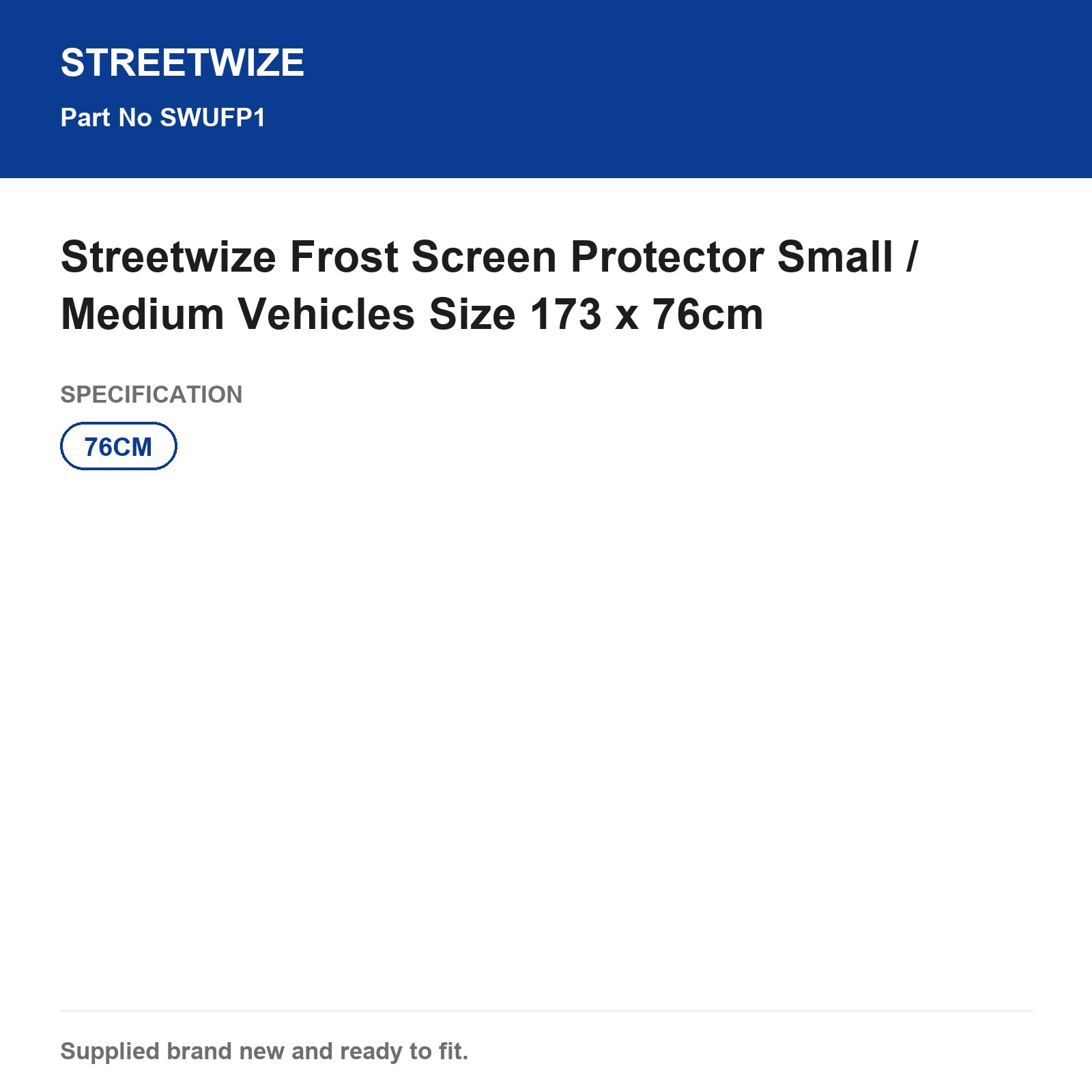Streetwize Frost Windscreen Cover Small Medium Car Protector 173x76cm - Image 6